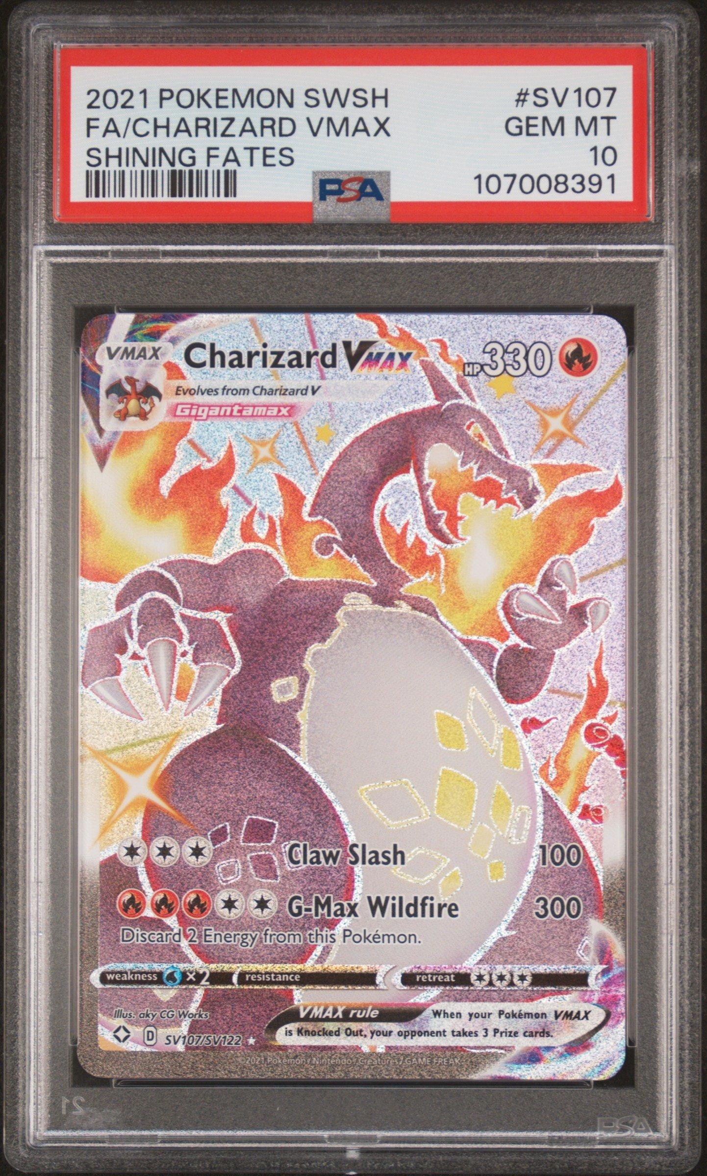 2021 Pokemon Sword & Shield Shining Fates Sv107 Full Art/charizard