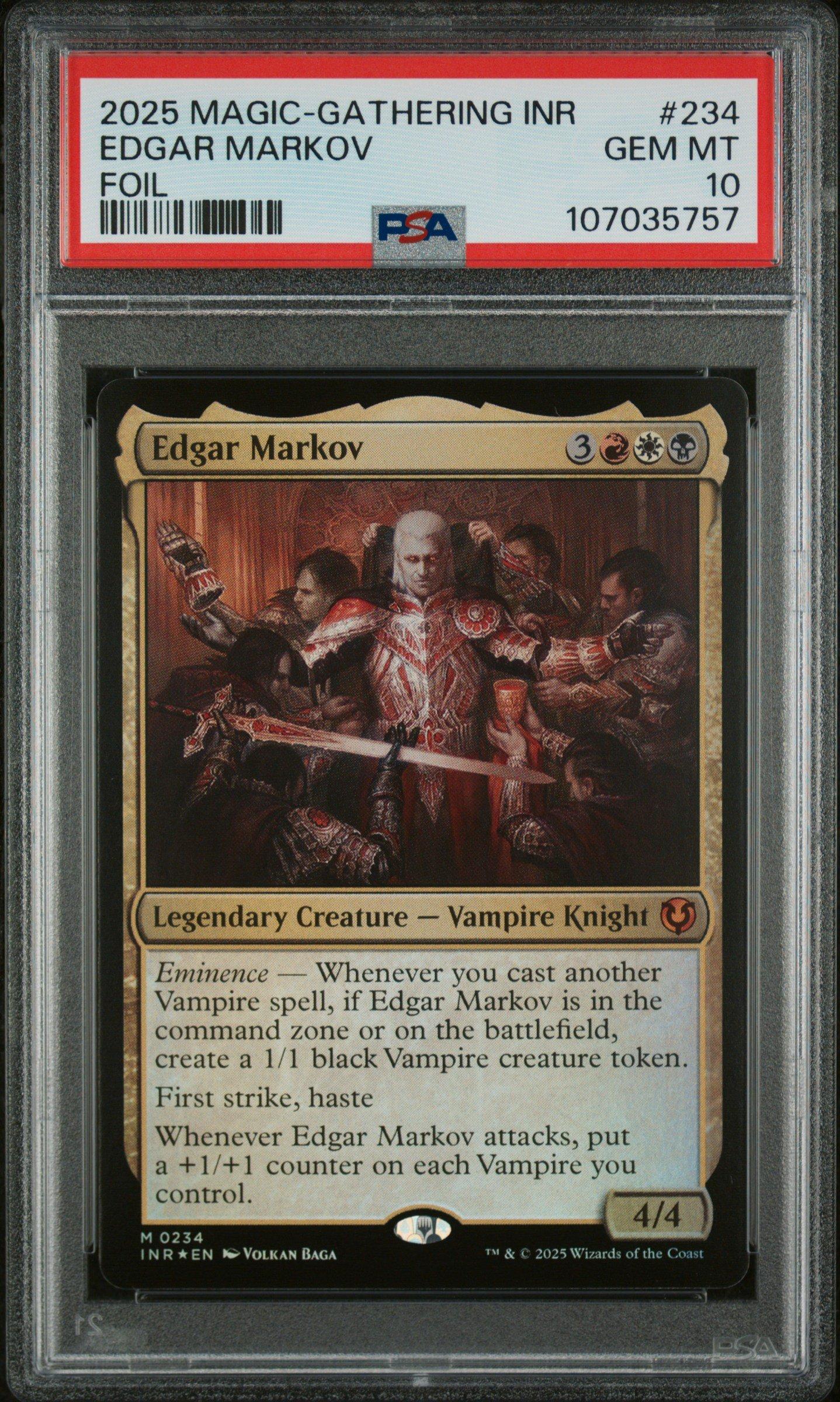 2025 Magic The Gathering Innistrad Remastered 234 Edgar Markov Foil PSA 10