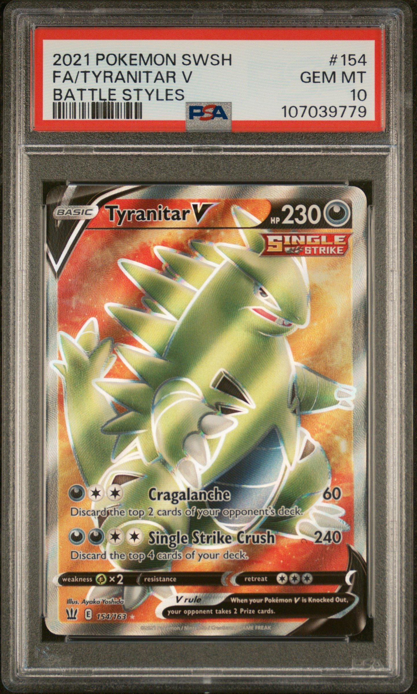2021 Pokemon Sword & Shield Battle Styles 154 Full Art/tyranitar V PSA