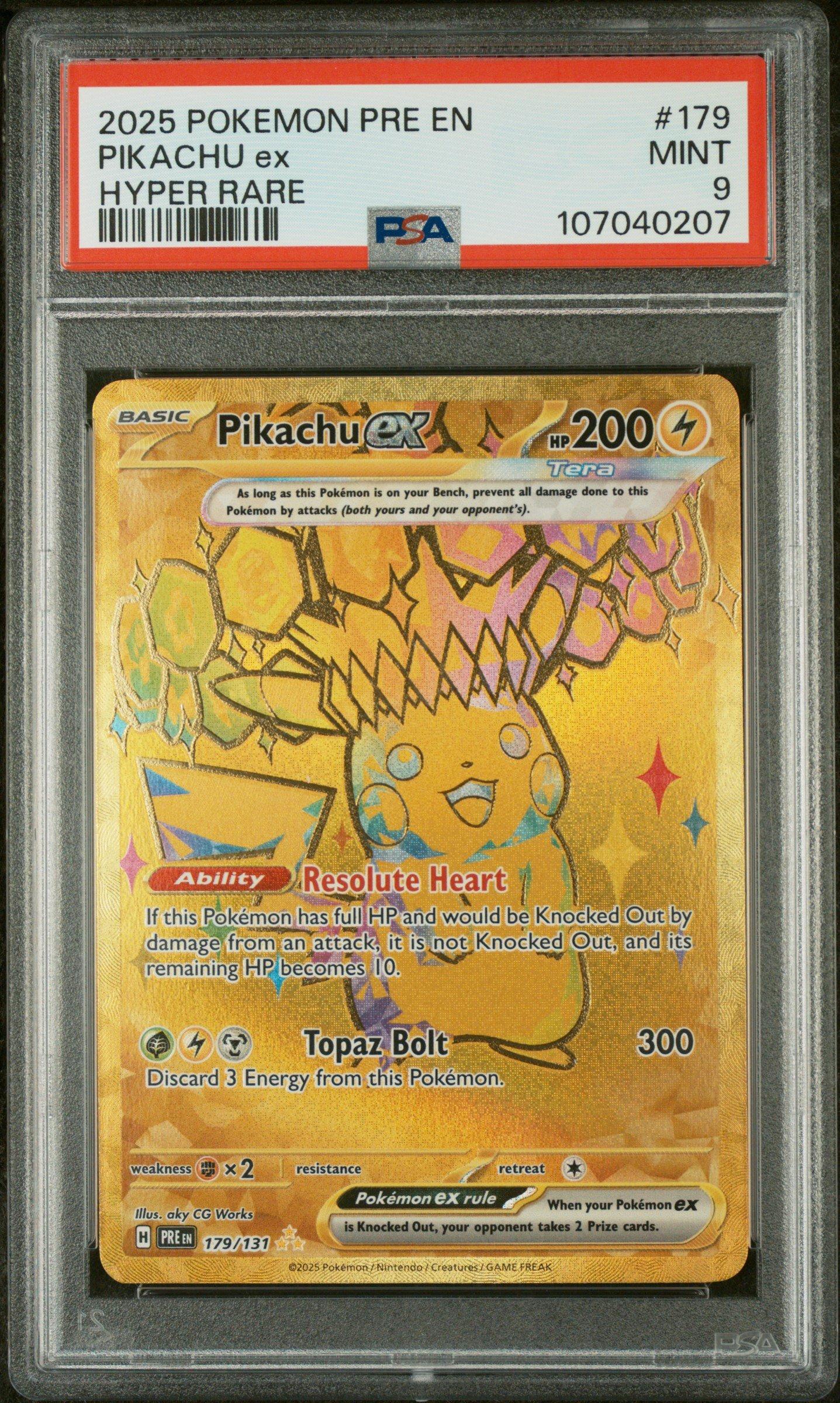 2025 Pokemon Pre En-prismatic Evolutions 179 Pikachu Ex Hyper Rare