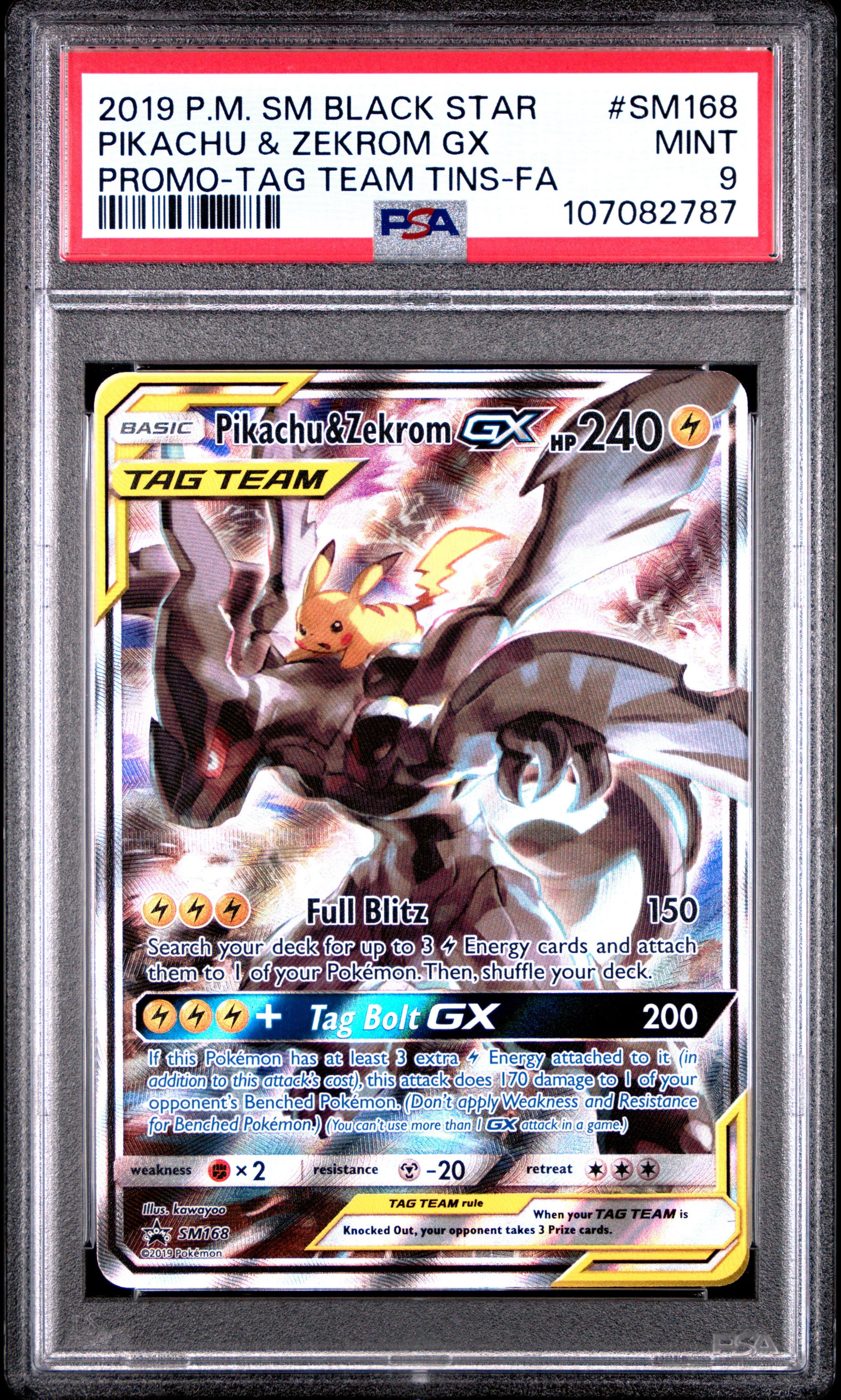 2019 Pokemon Sm Black Star Promo Sm168 Full Art/pikachu & Zekrom