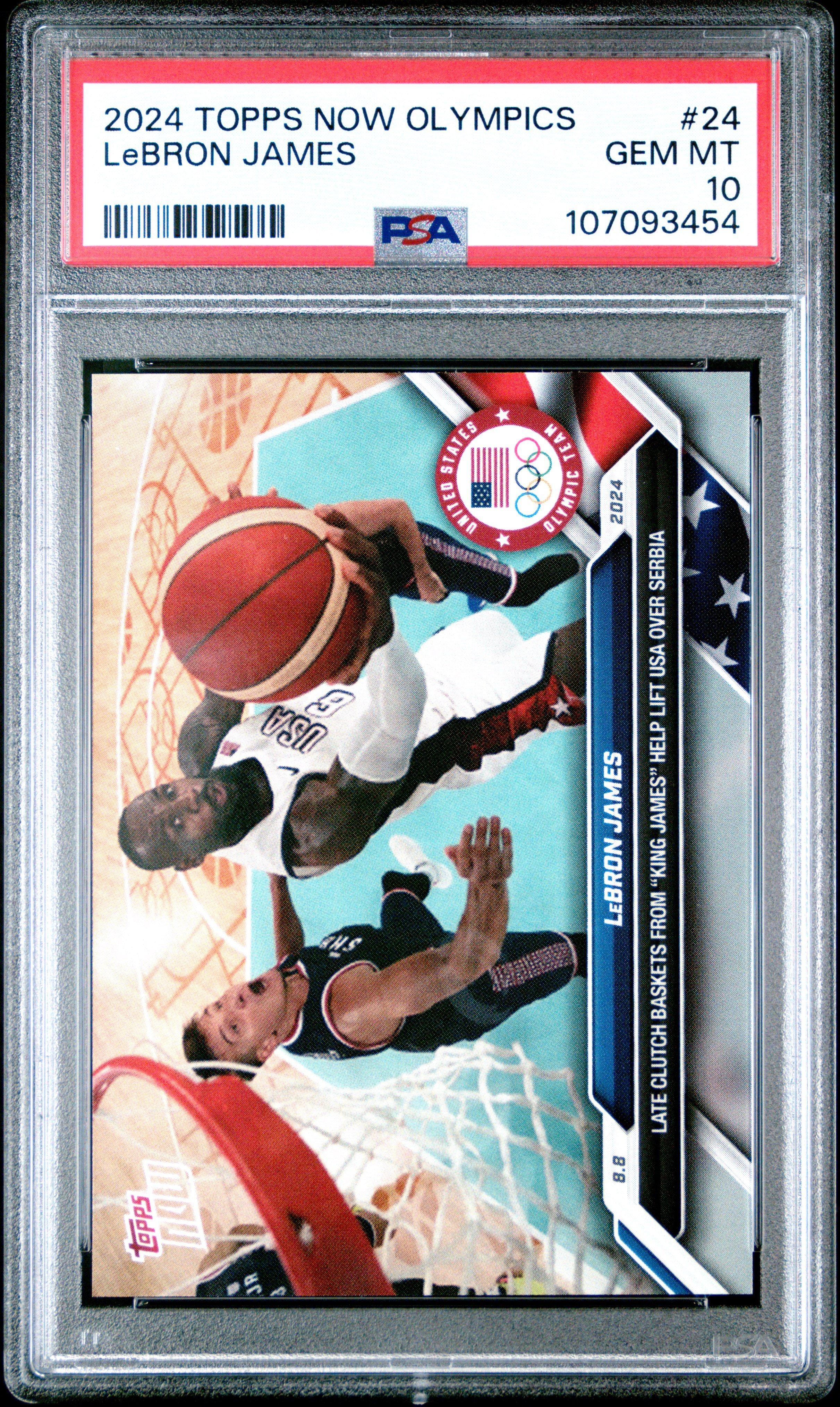 2024 Topps Now Olympic Games 24 Lebron James PSA 10