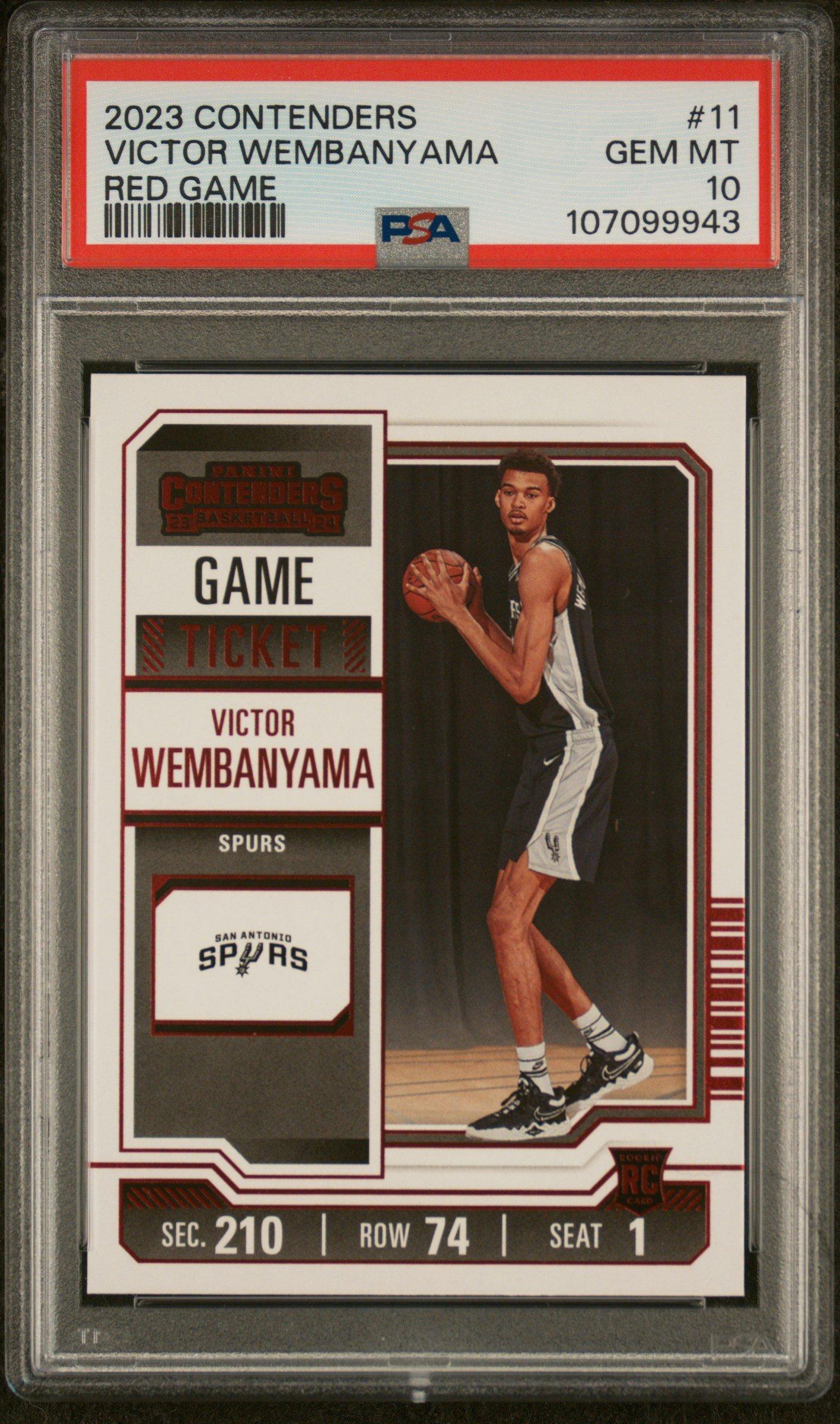 2023 Panini Contenders 11 Victor Wembanyama Red Game PSA 10