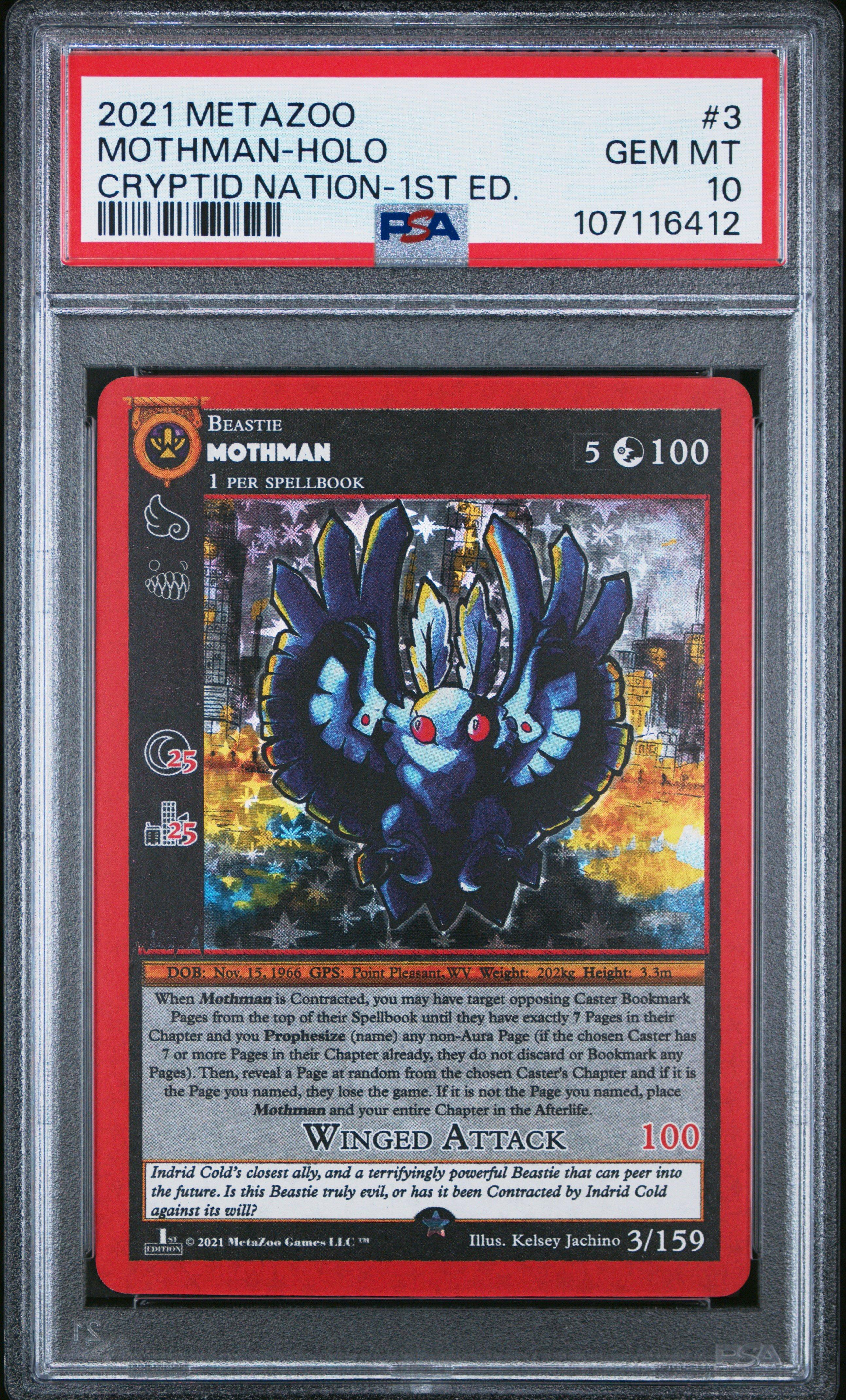 モンスターハンター　mh3g 20th psa10 2021 Metazoo Cryptid Nation 3 Mothman-holo 1st Edition PSA 10