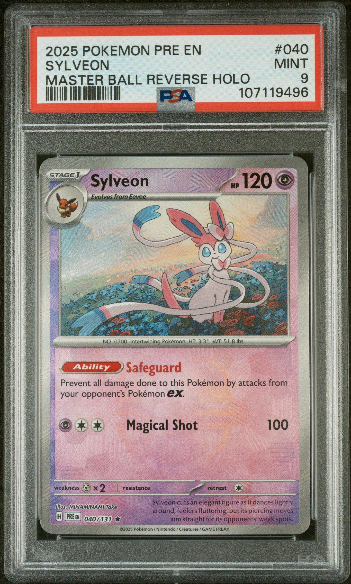 2025 Pokemon Pre En-prismatic Evolutions 040 Sylveon Master Ball