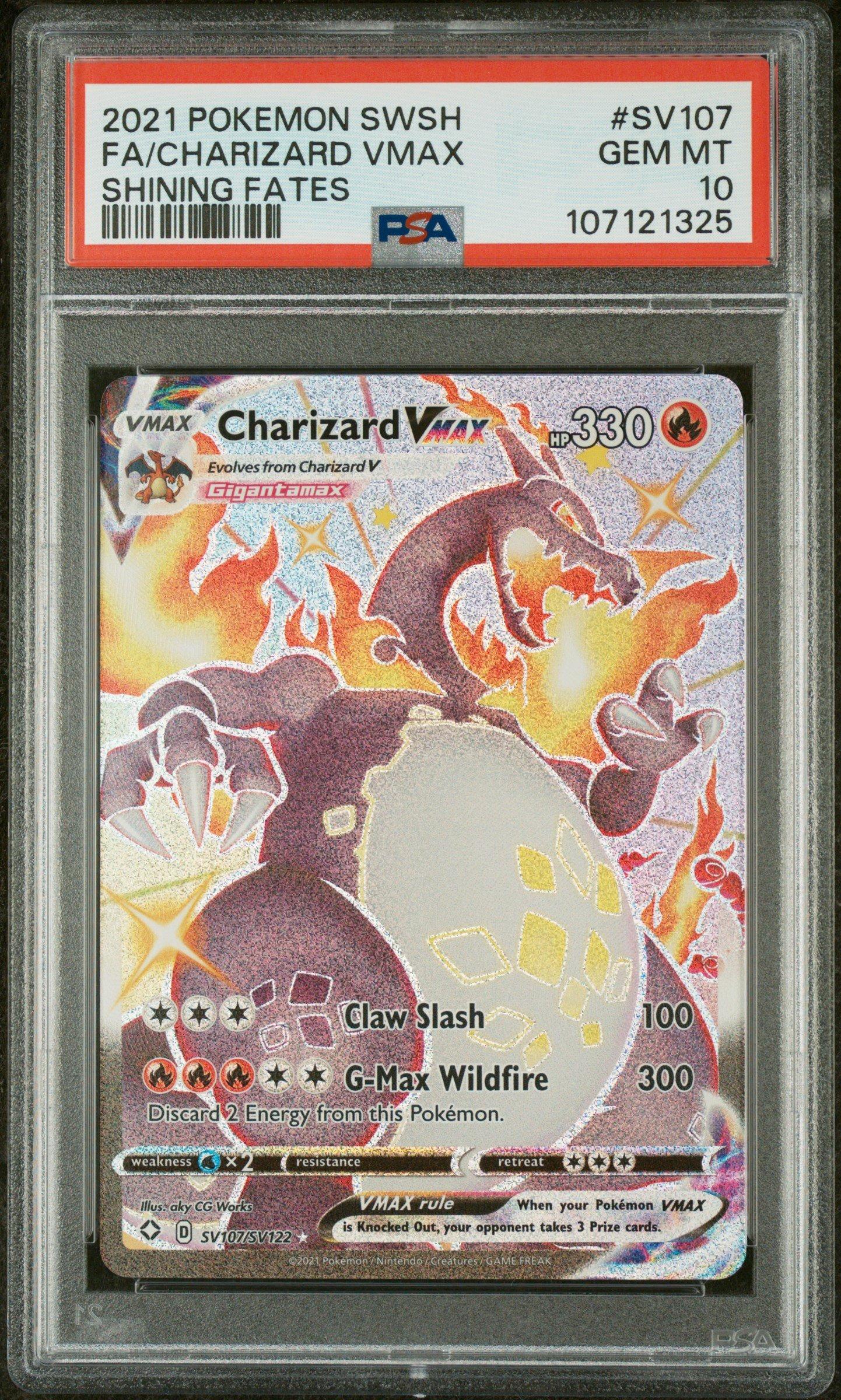 2021 Pokemon Sword & Shield Shining Fates Sv107 Full Art/charizard