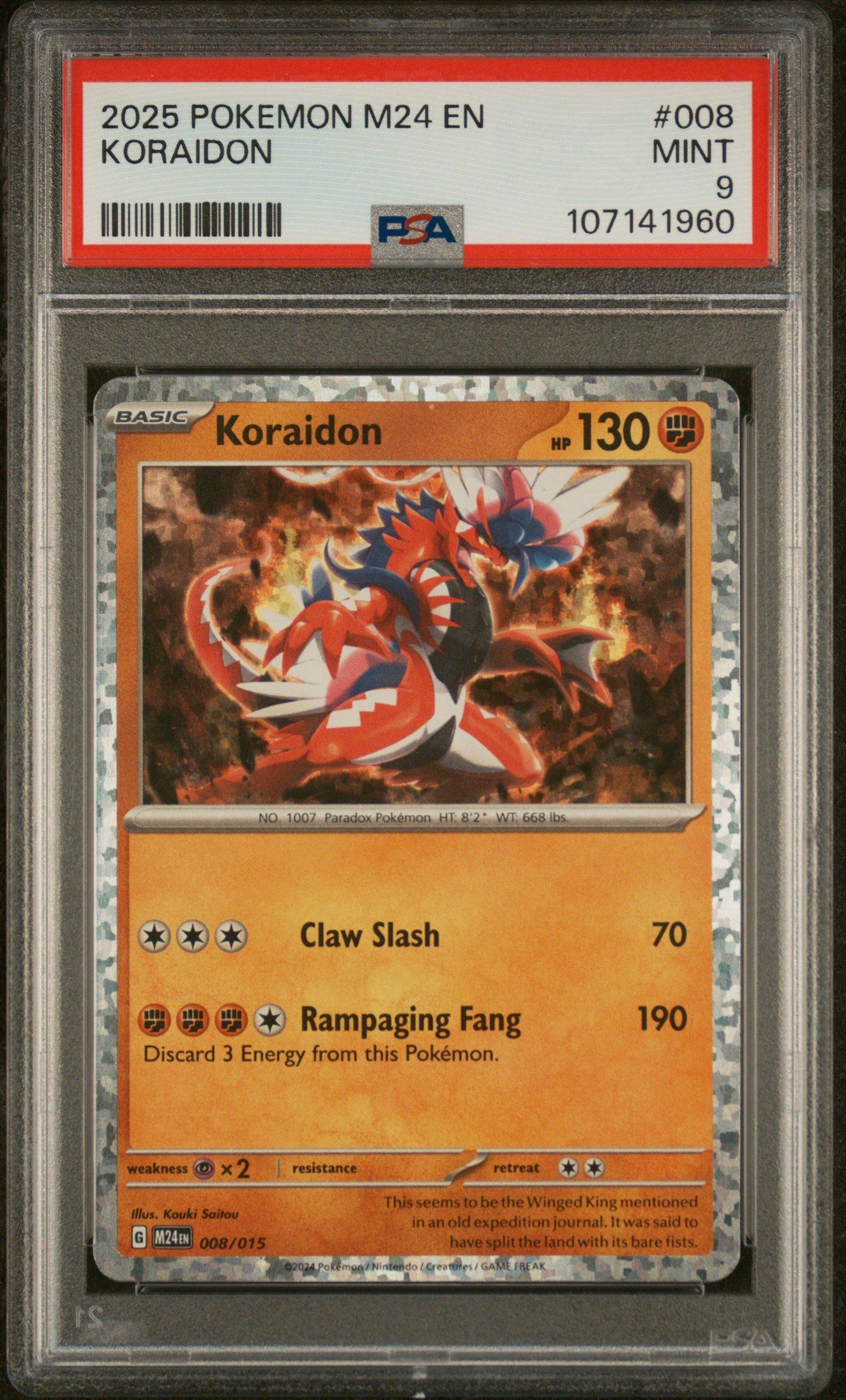 2025 Pokemon M24 En-mcdonald's Collection 008 Koraidon PSA 9