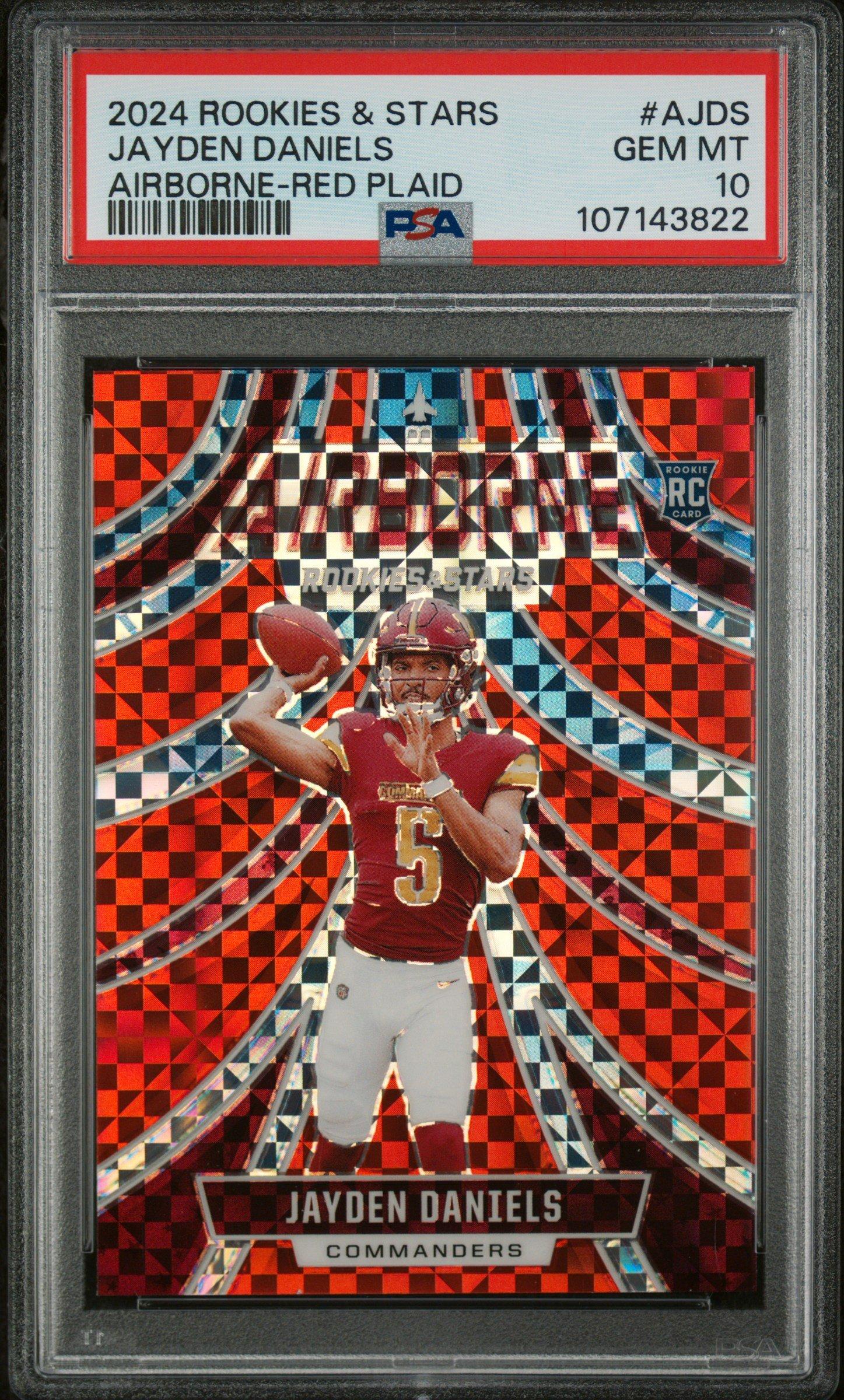 2024 Panini Rookies & Stars Airborne Ajds Jayden Daniels Red Plaid