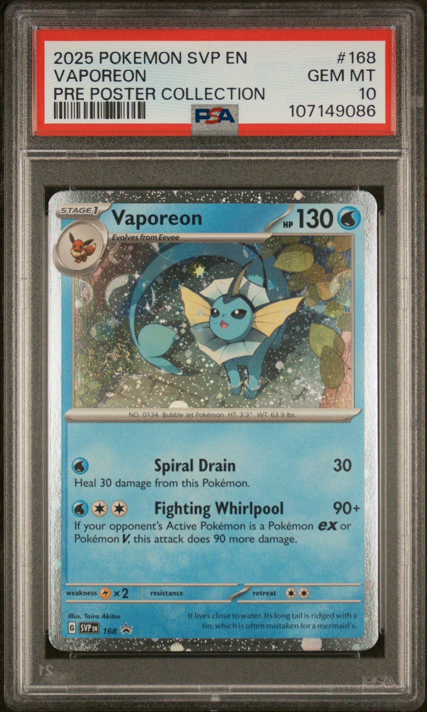 2025 Pokemon Svp En-sv Black Star Promo 168 Vaporeon Prismatic
