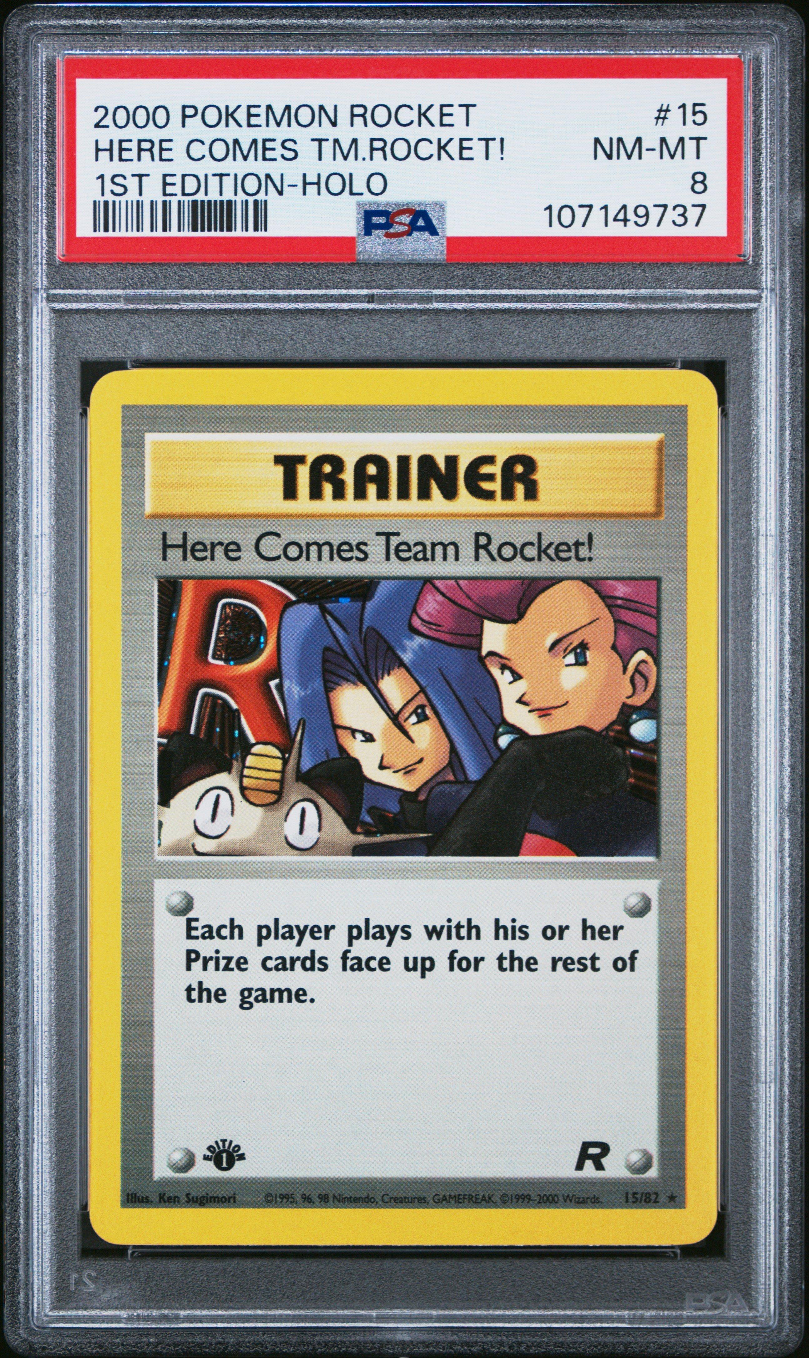 2000 Pokemon Rocket 15 Here Comes Team Rocket!-holo 1st Edition PSA