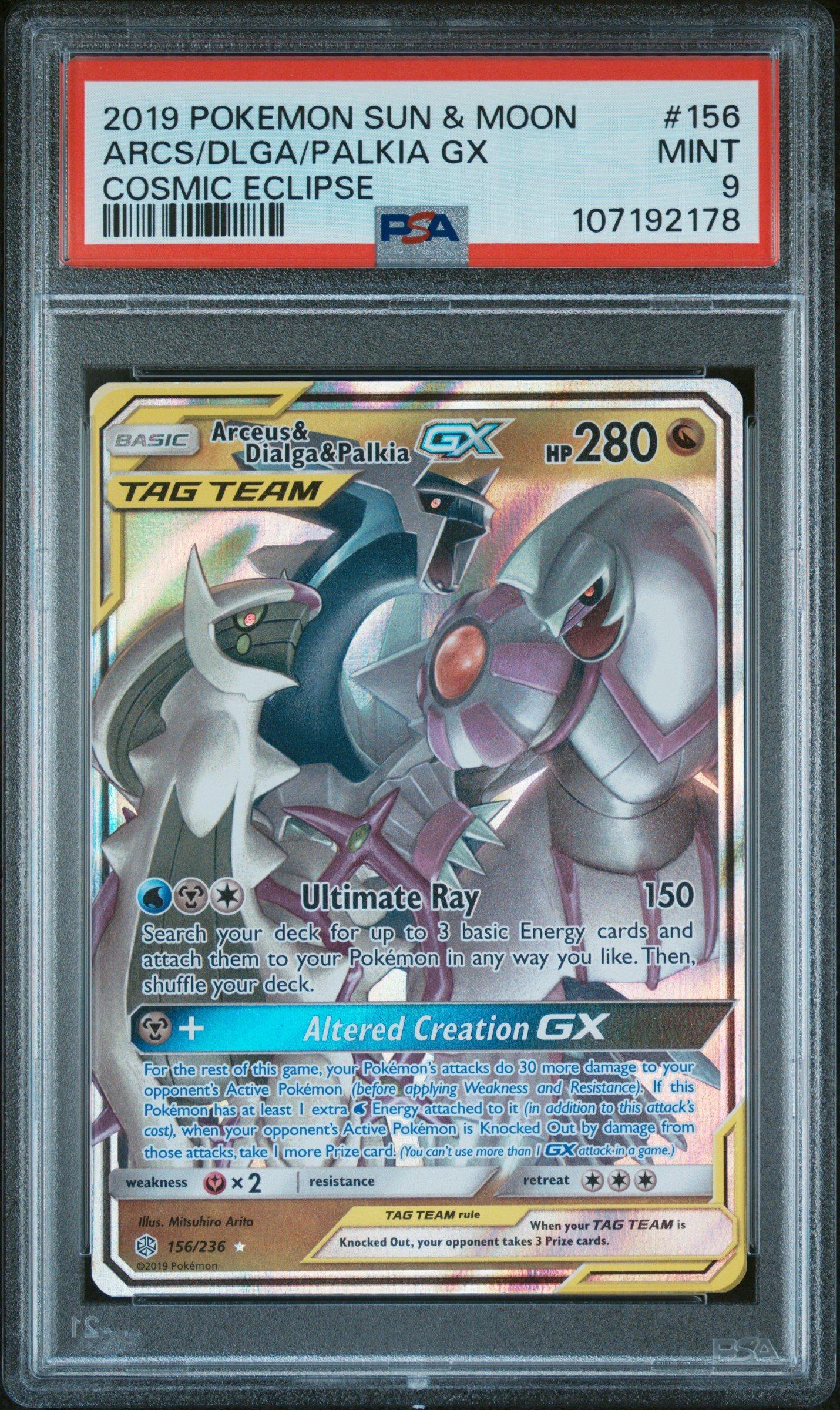 2019 Pokemon Sun & Moon Cosmic Eclipse 156 Arceus & Dialga