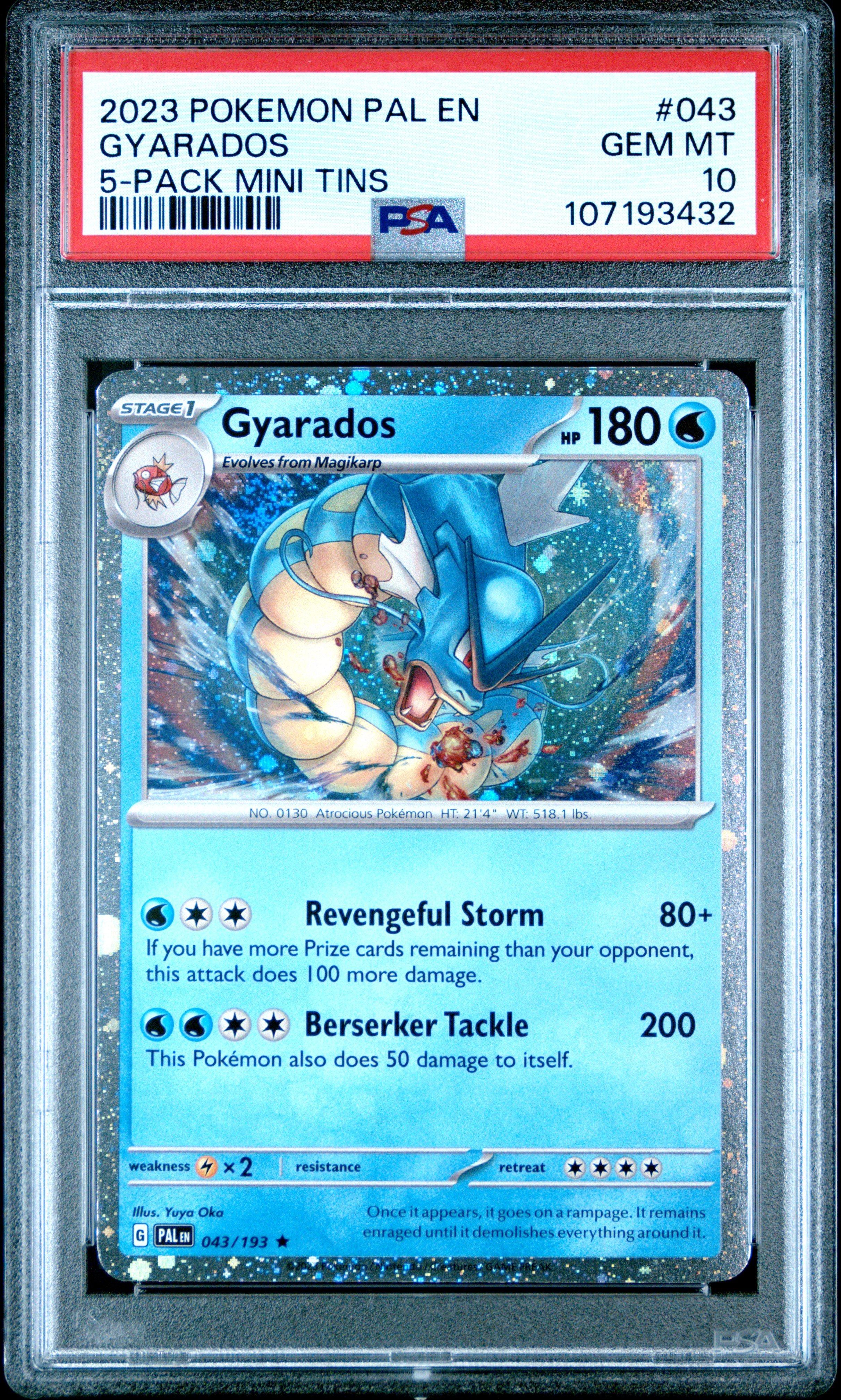 2023 Pokemon Pal En-paldea Evolved 043 Gyarados 5-pack Mini Tin PSA 10  Graded Card | GameStop