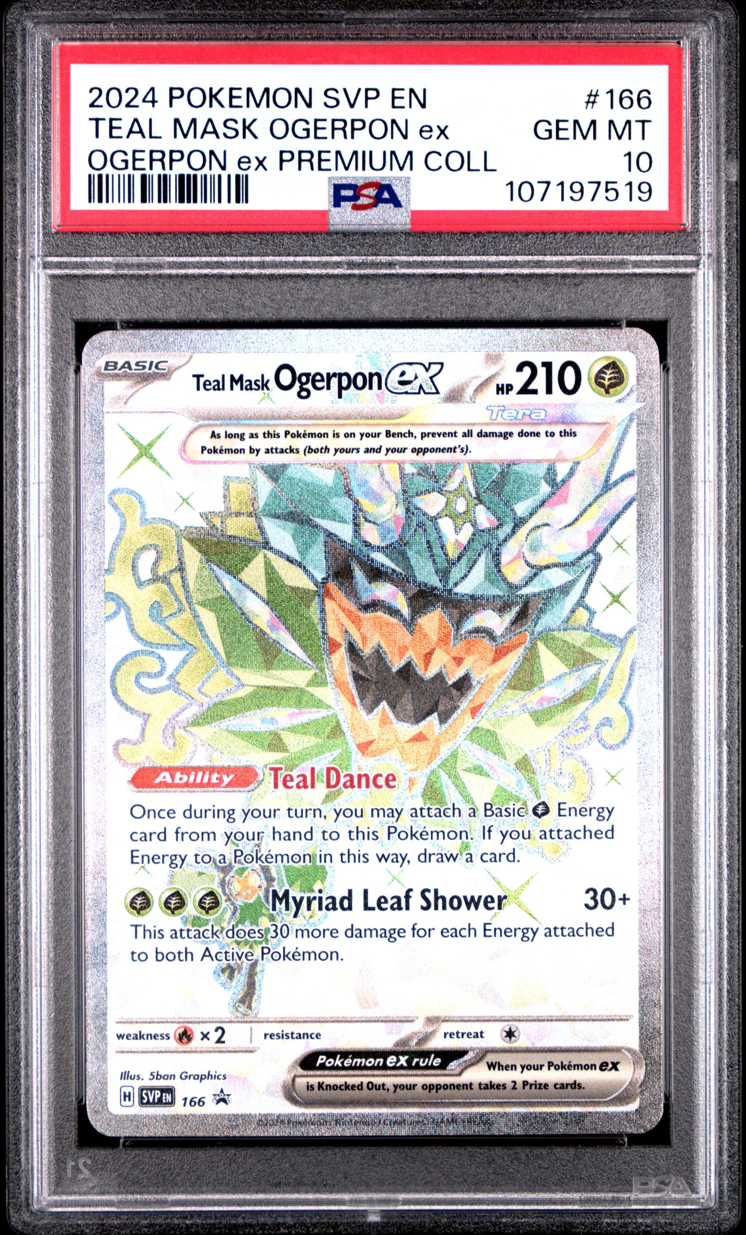 2024 Pokemon Svp En-sv Black Star Promo 166 Teal Mask Ogerpon Ex Ogerpon Ex  Premium Collection PSA 10 Graded Card | GameStop
