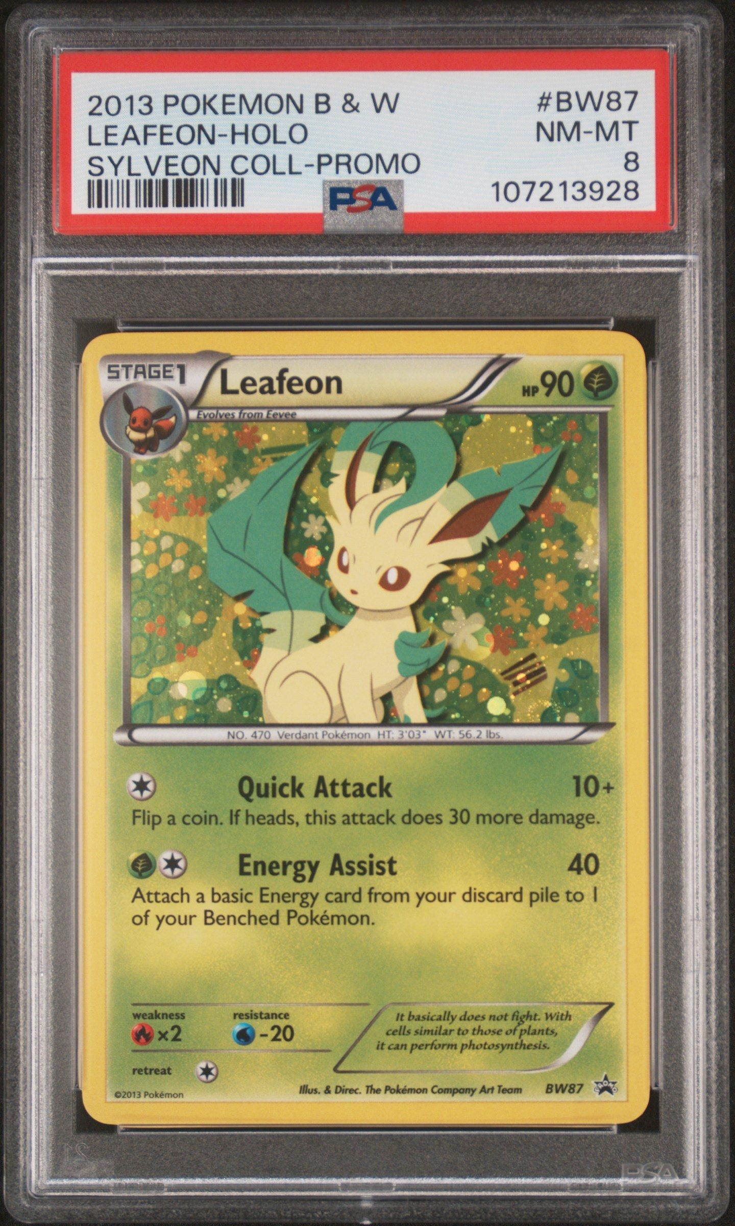 2013 Pokemon Black & White Promo Bw87 Leafeon-holo Sylveon Collection PSA 8