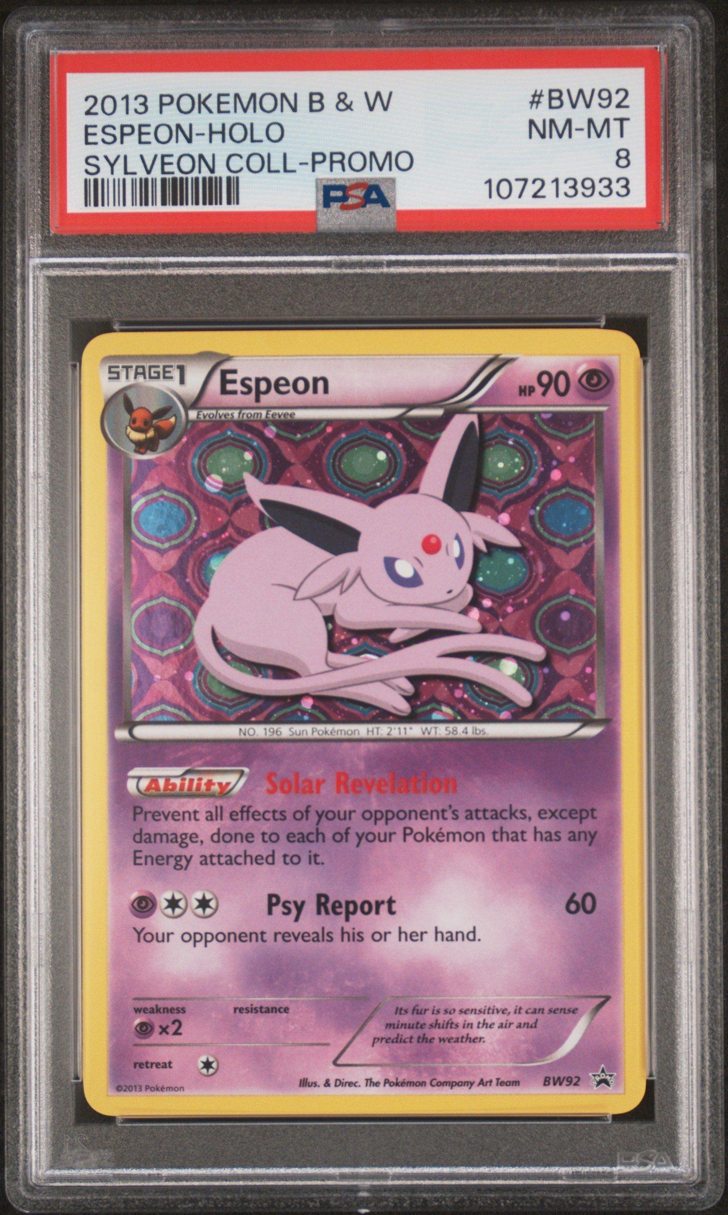 2013 Pokemon Black & White Promo Bw92 Espeon-holo Sylveon Collection PSA 8