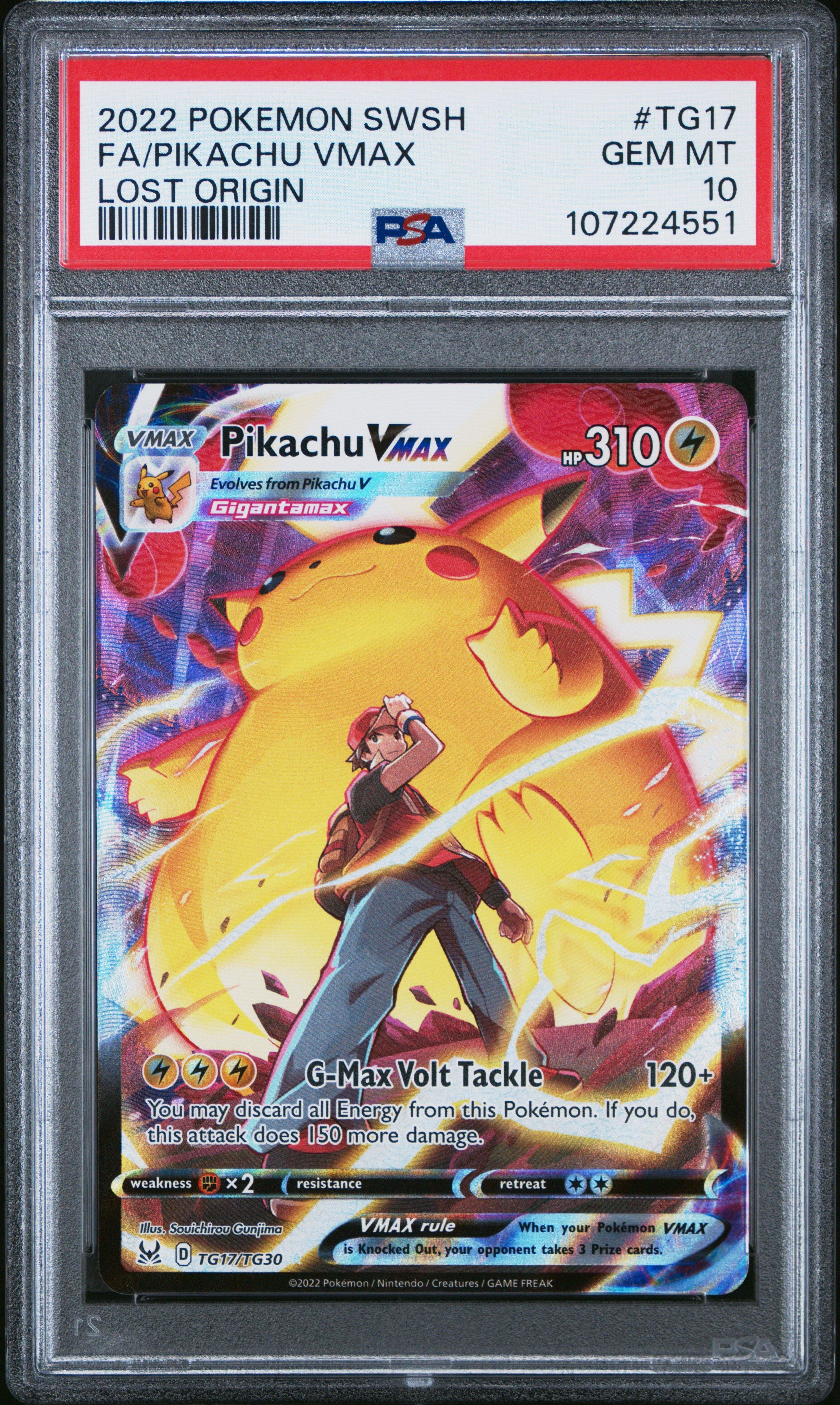 2022 Pokemon Sword & Shield Lost Origin Tg17 Full Art/pikachu Vmax