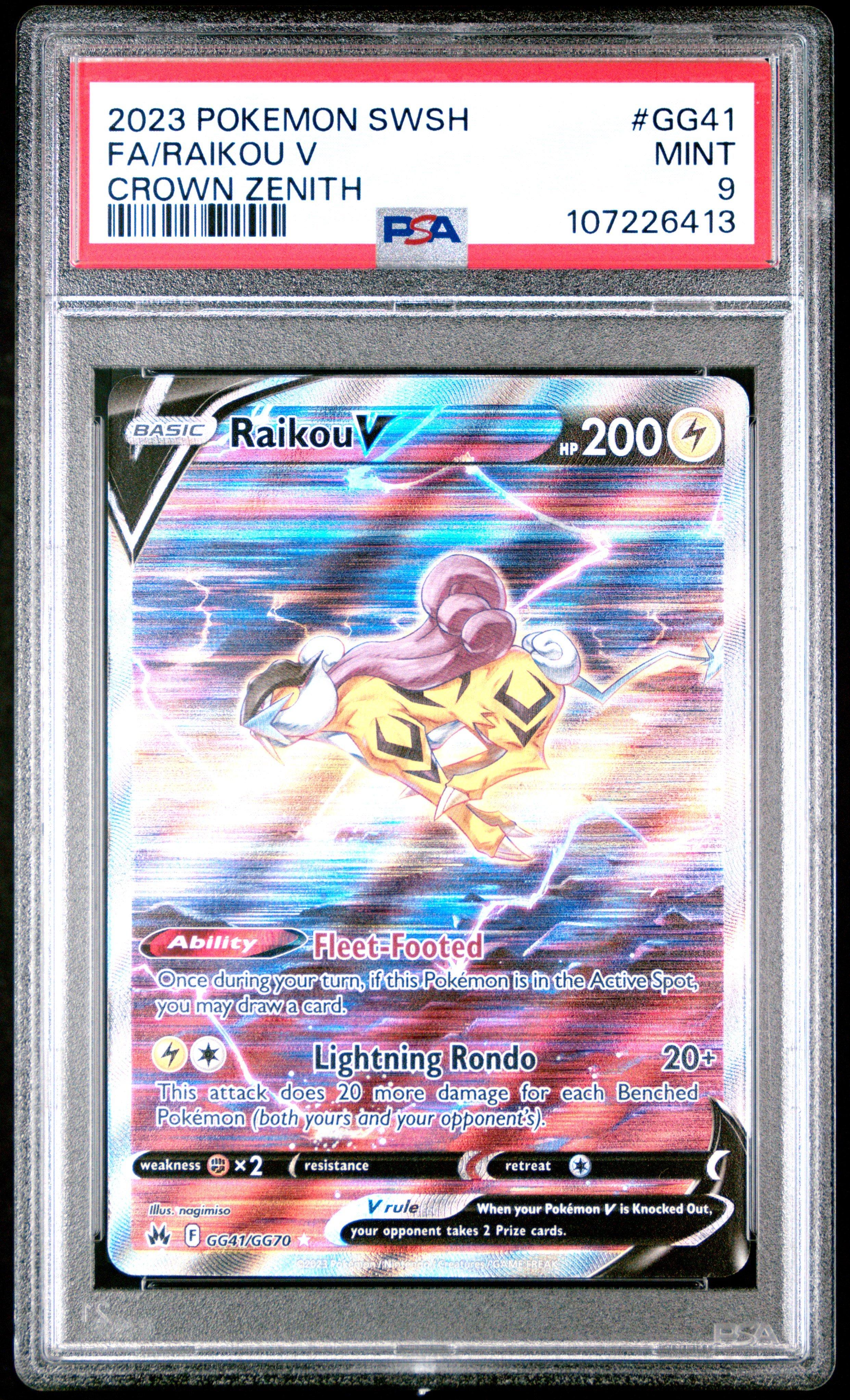 2023 Pokemon Sword And Shield Crown Zenith Gg41 Full Art/raikou V