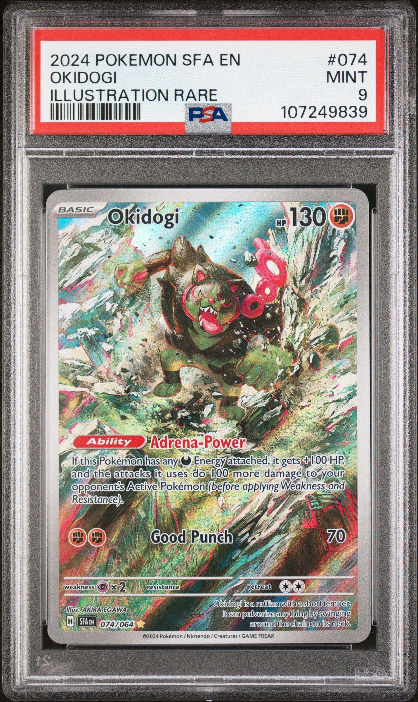 2024 Pokemon Sfa En-shrouded Fable 074 Okidogi Illustration Rare PSA