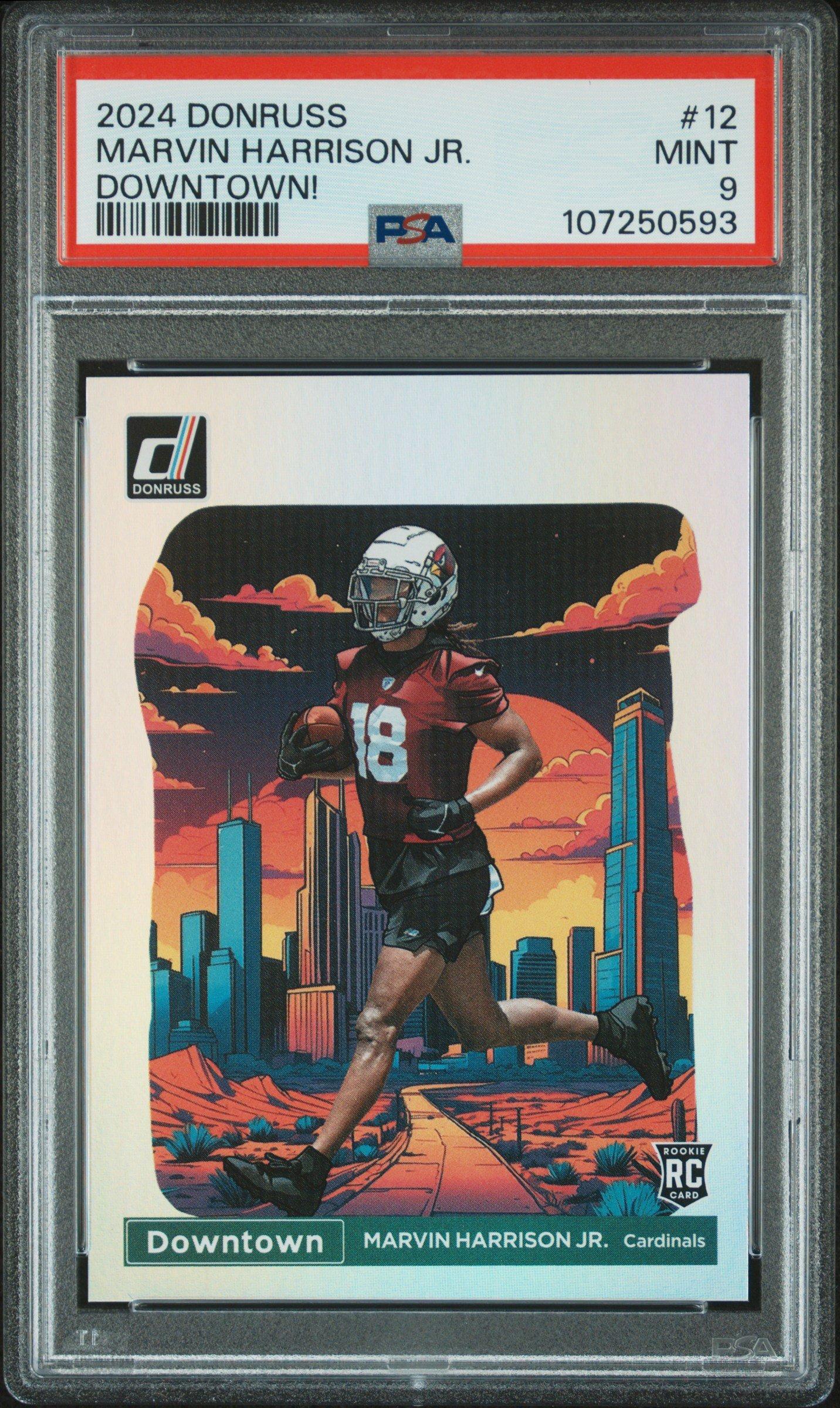 2024 Panini Donruss Downtown! 12 Marvin Harrison Jr. PSA 9
