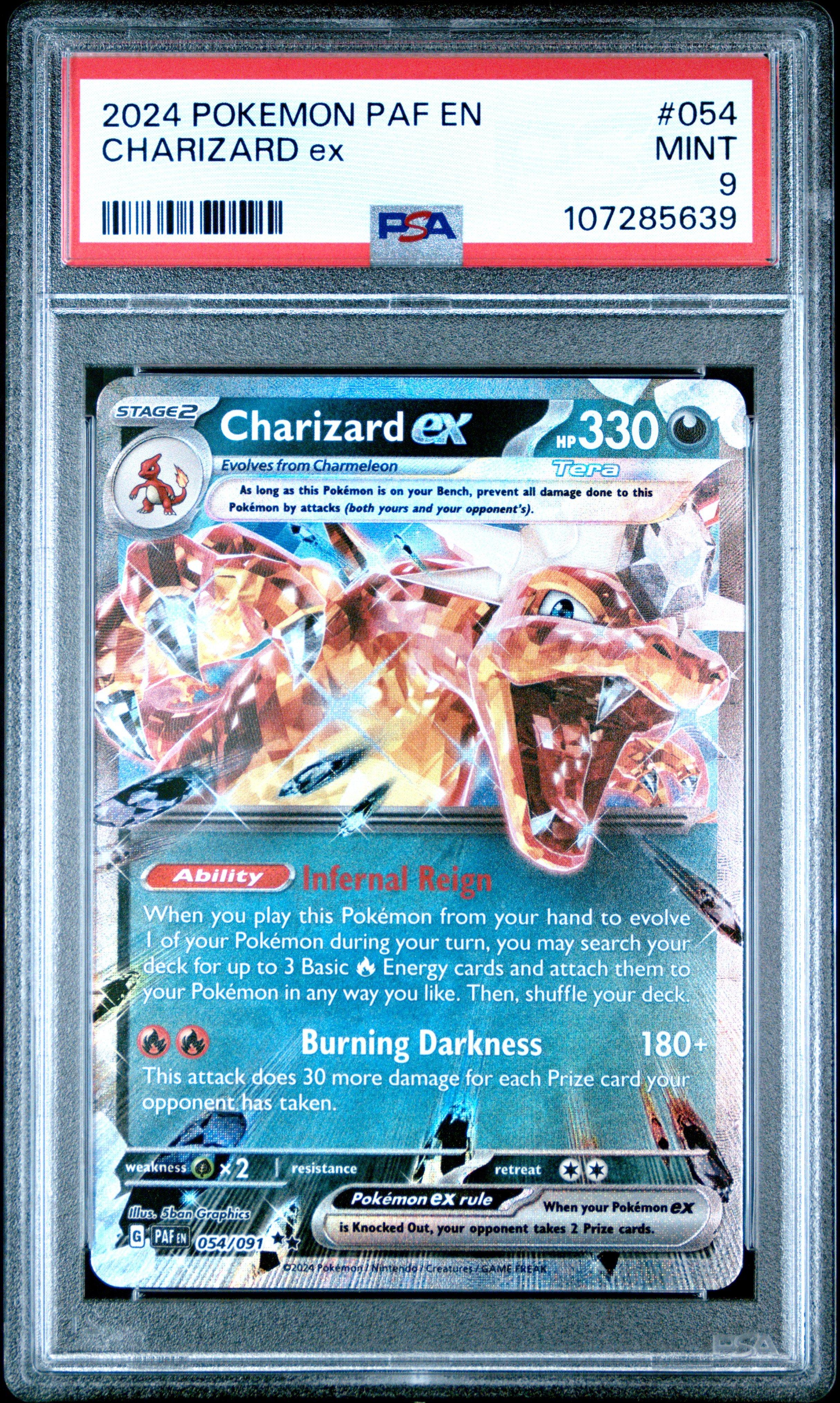 2024 Pokemon Paf En-paldean Fates 054 Charizard Ex PSA