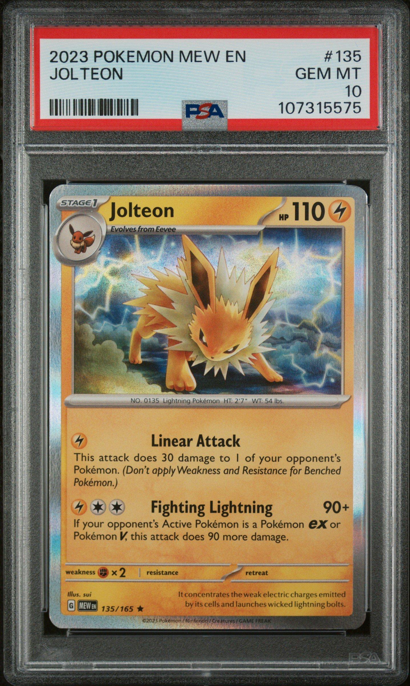 2023 Pokemon Mew En-151 135 Jolteon PSA 10