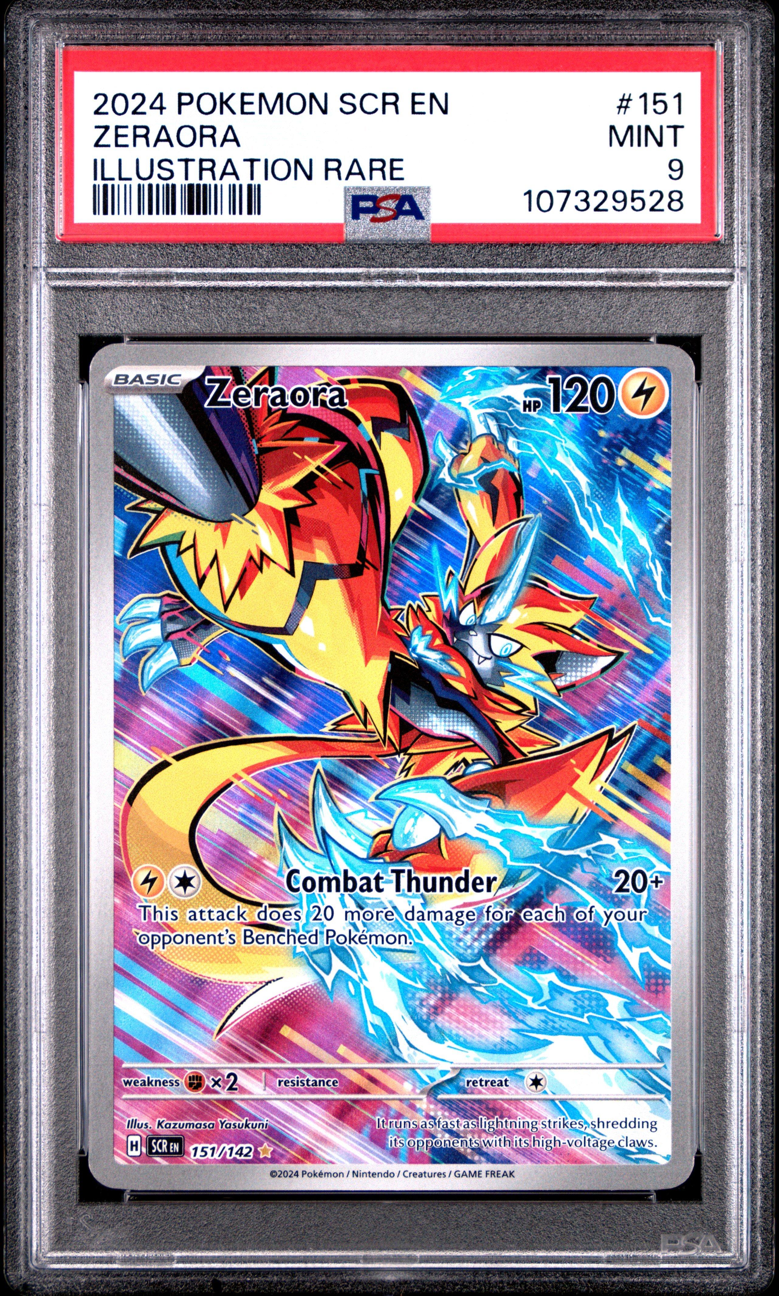 2024 Pokemon Scr En-stellar Crown 151 Zeraora Illustration Rare PSA 9