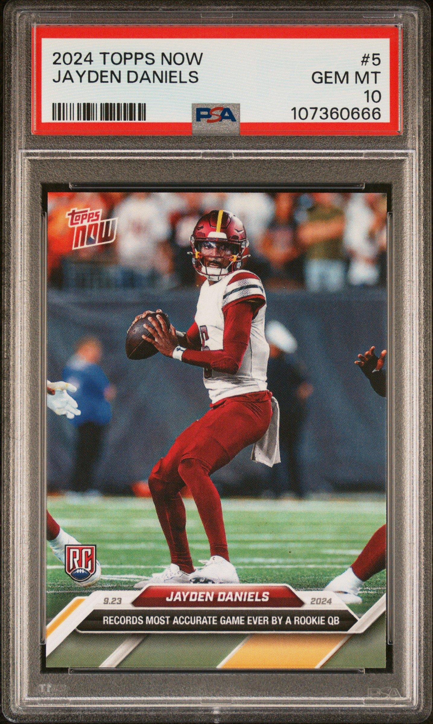 2024 Topps Now 5 Jayden Daniels PSA 10