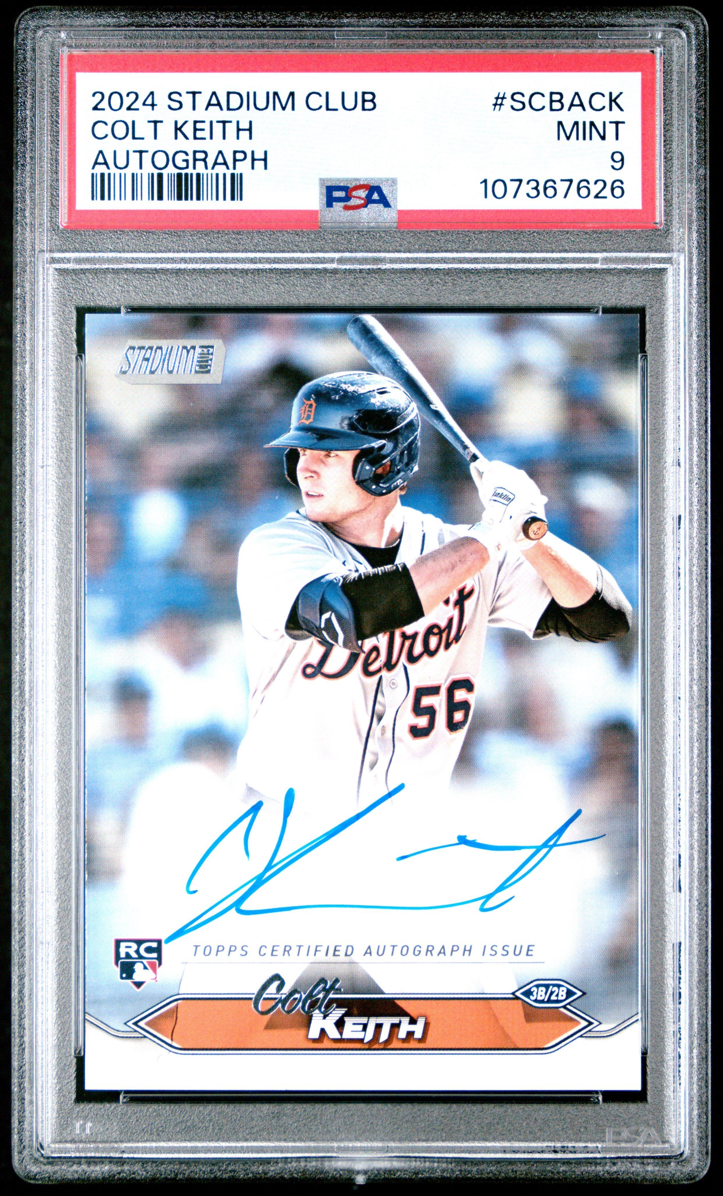 2024 Topps Stadium Club Base Autographs Scback Colt Keith PSA 9