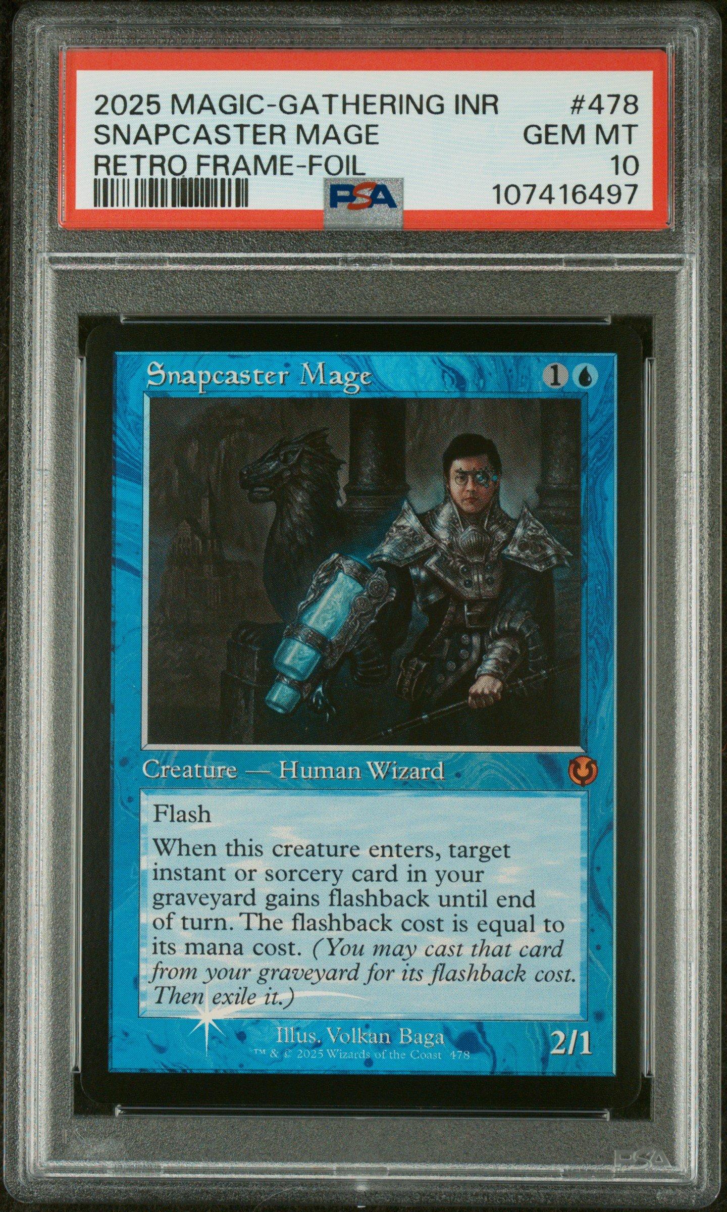 2025 Magic The Gathering Innistrad Remastered 478 Snapcaster Mage Retro Frame-foil PSA 10