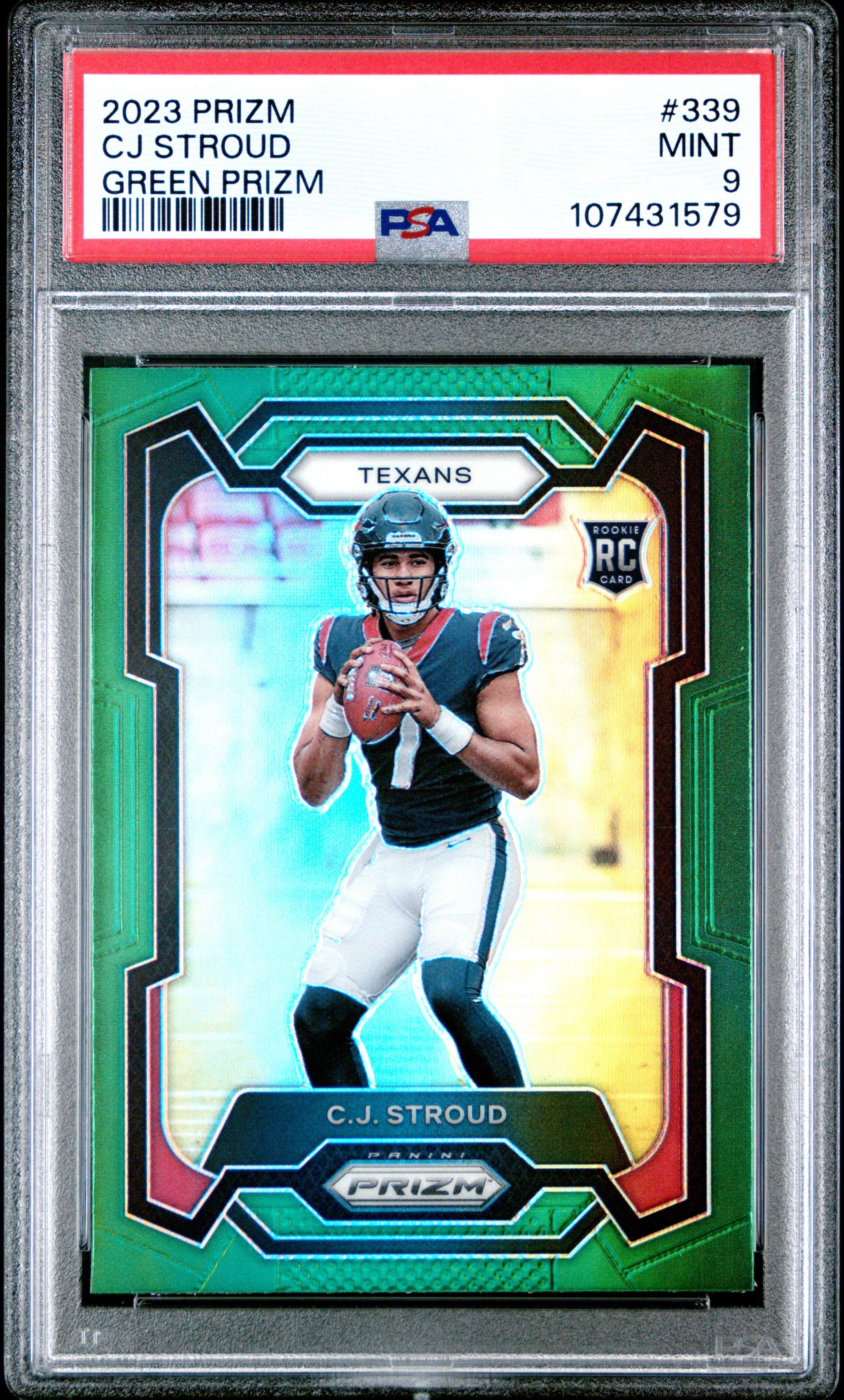2023 Panini Prizm 339 Cj Stroud Green Prizm PSA 9