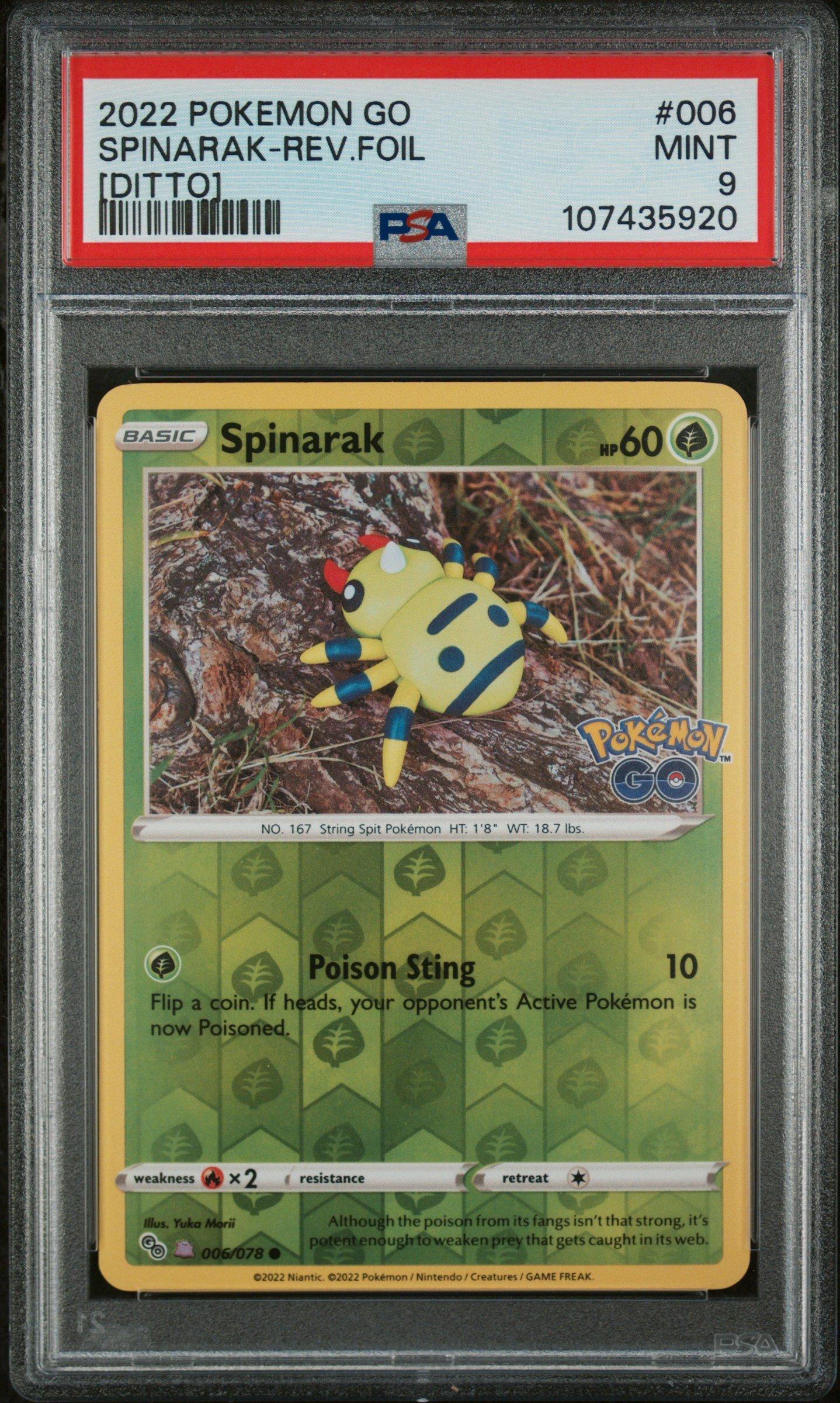 2022 Pokemon Go 006 Spinarak-reverse Foil [ditto] PSA 9