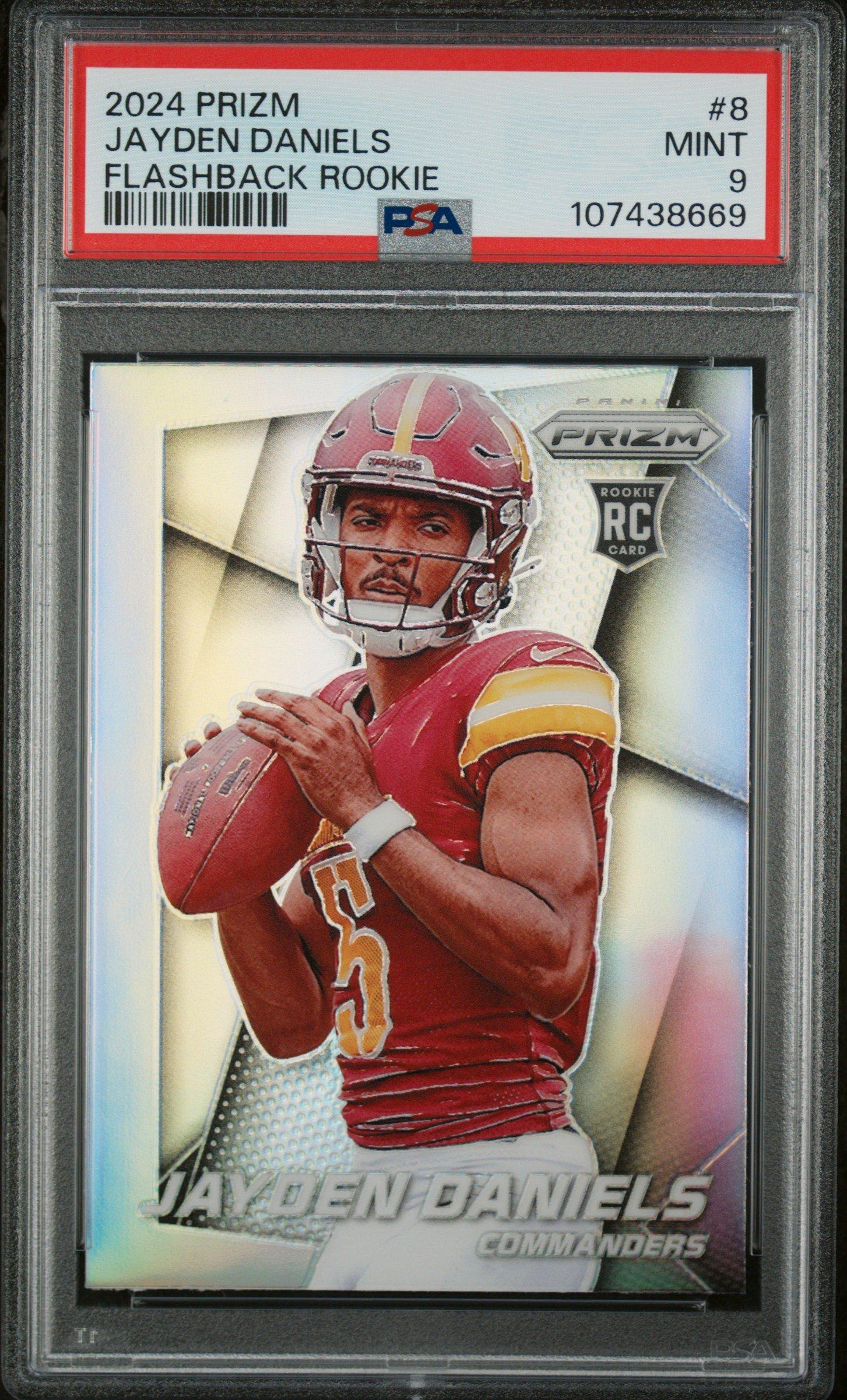 2024 Panini Prizm Prizm Flashback Rookie 8 Jayden Daniels PSA 9