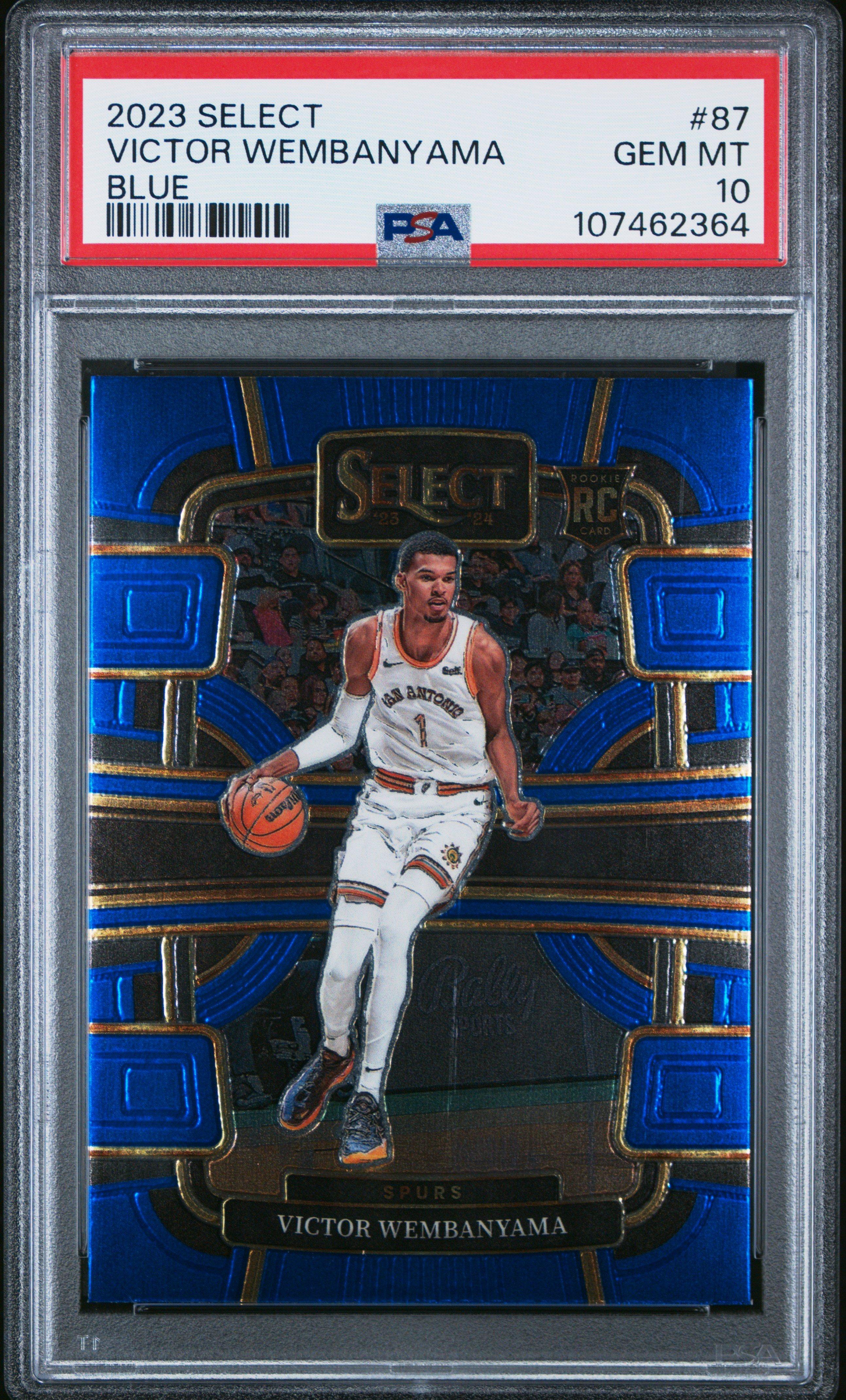 2023 Panini Select 87 Victor Wembanyama Blue PSA 10 Graded Card
