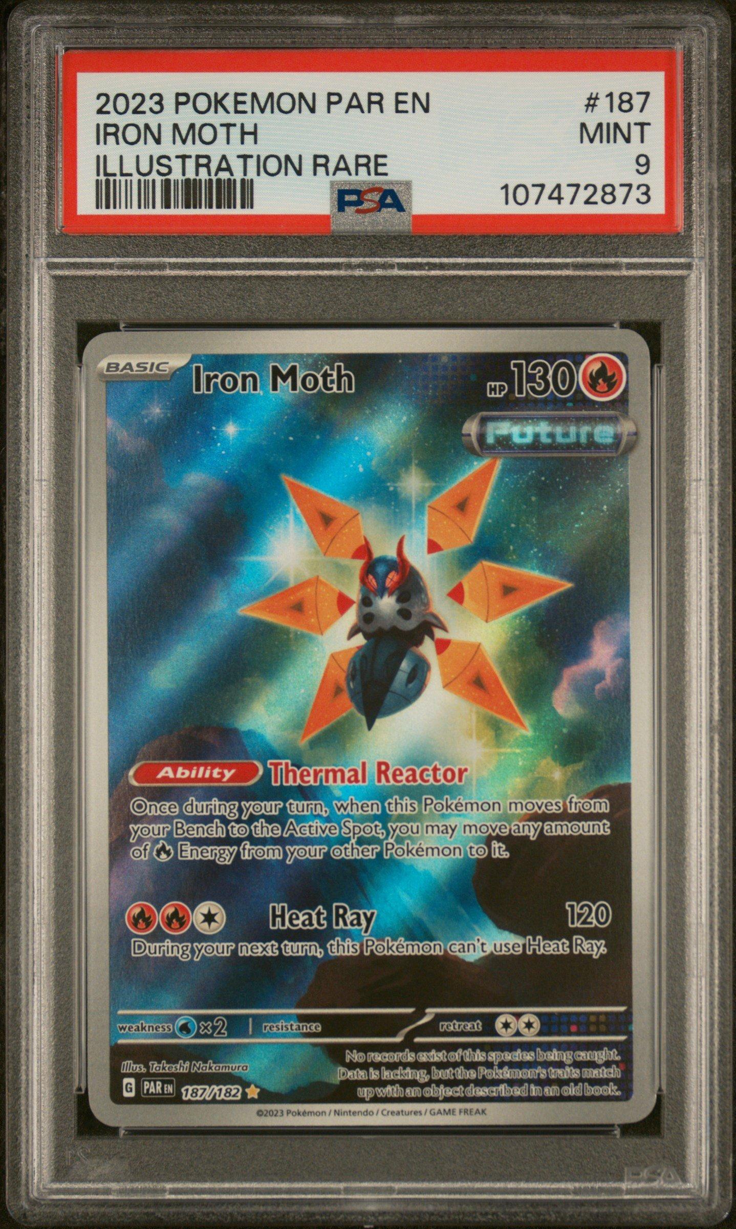 2023 Pokemon Par En-paradox Rift 187 Iron Moth Illustration Rare PSA