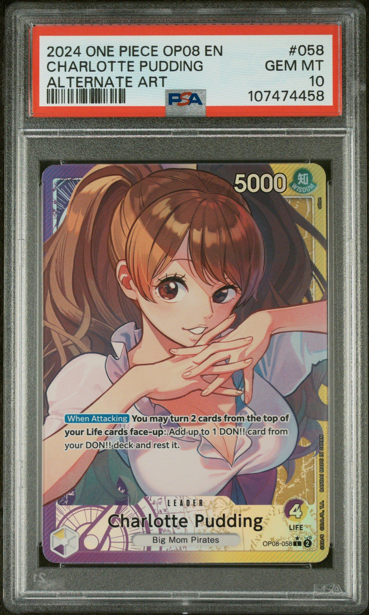 2024 One Piece Op08-two Legends 058 Charlotte Pudding Alternate Art PSA 10