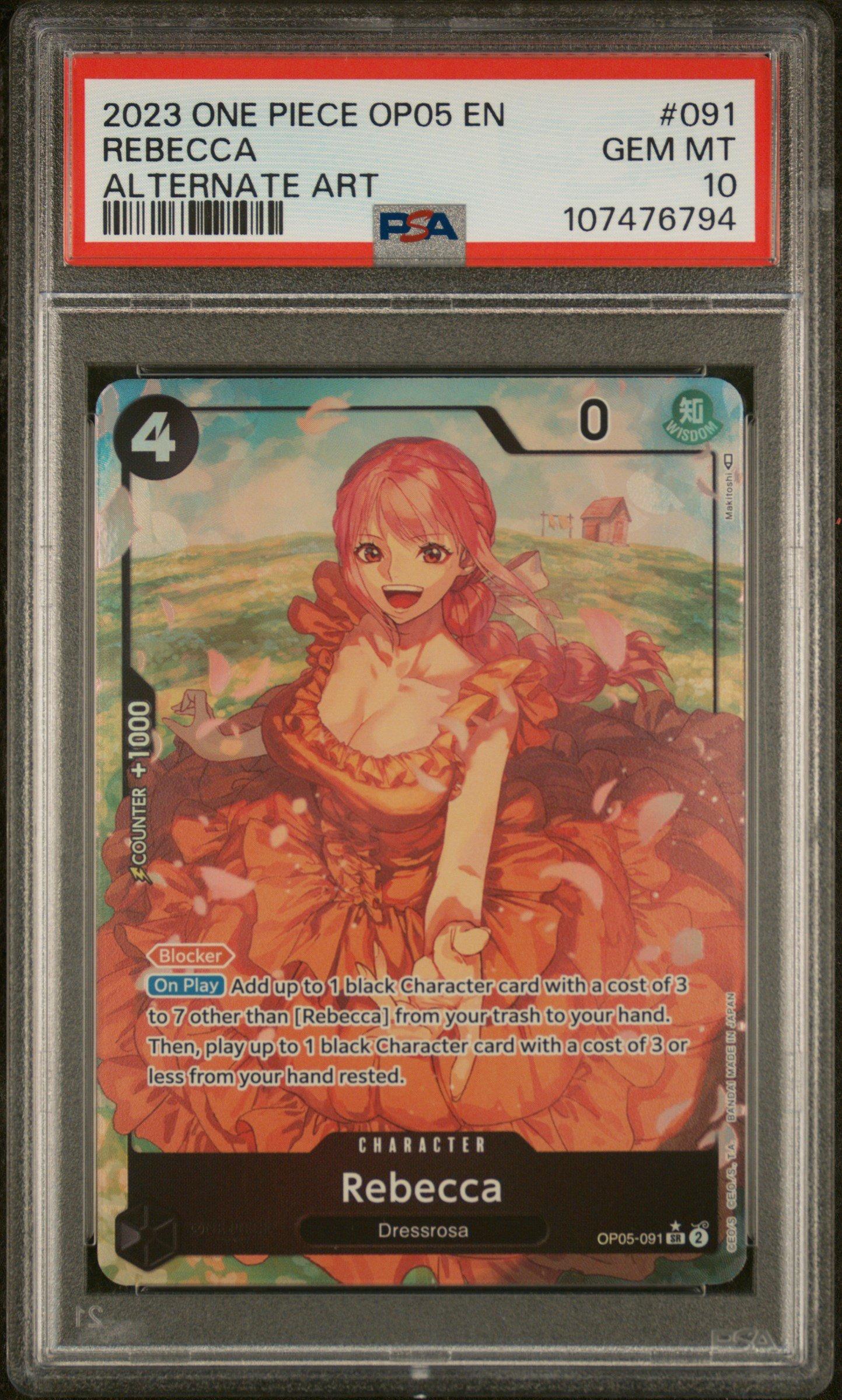 2023 One Piece Op05-awakening Of The New Era 091 Rebecca Alternate Art PSA 10