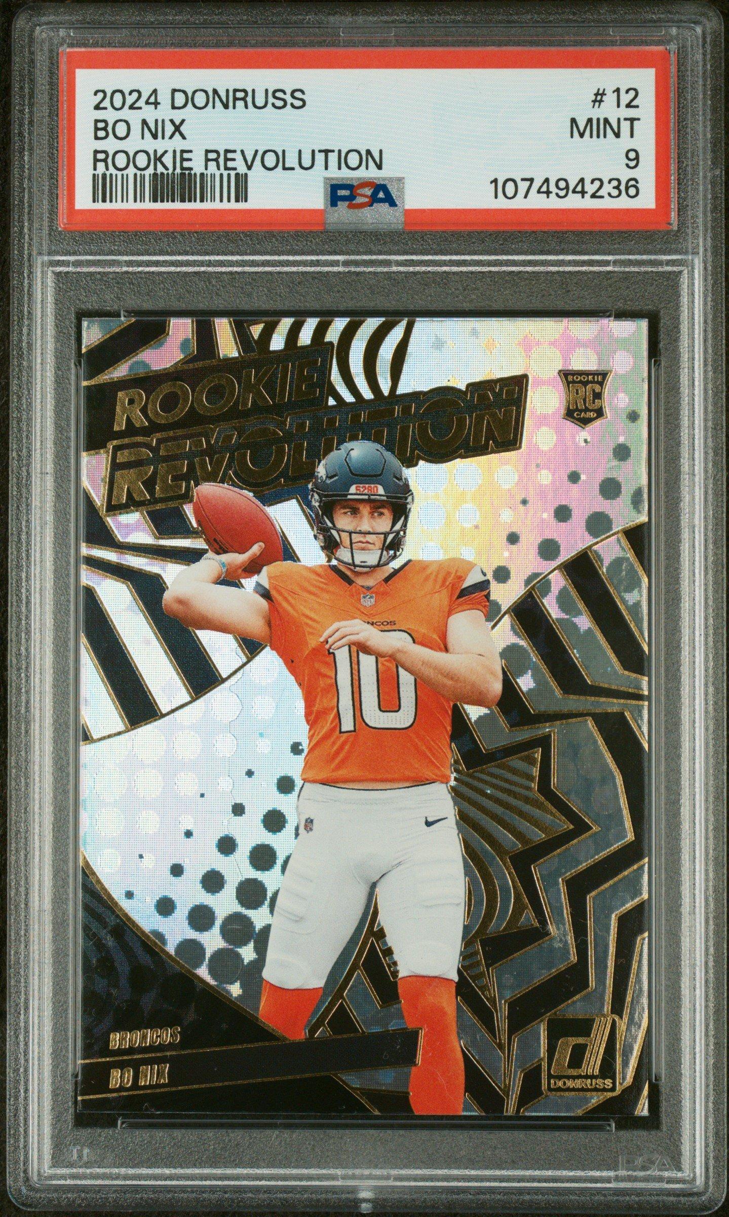 2024 Panini Donruss Rookie Revolution 12 Bo Nix PSA 9