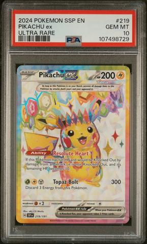 PIKACHU EX ULTRA RARE 2連番　ARS10 PSA 10 Pokemon Card Pikachu ex UR 136/106 sv8 236/187