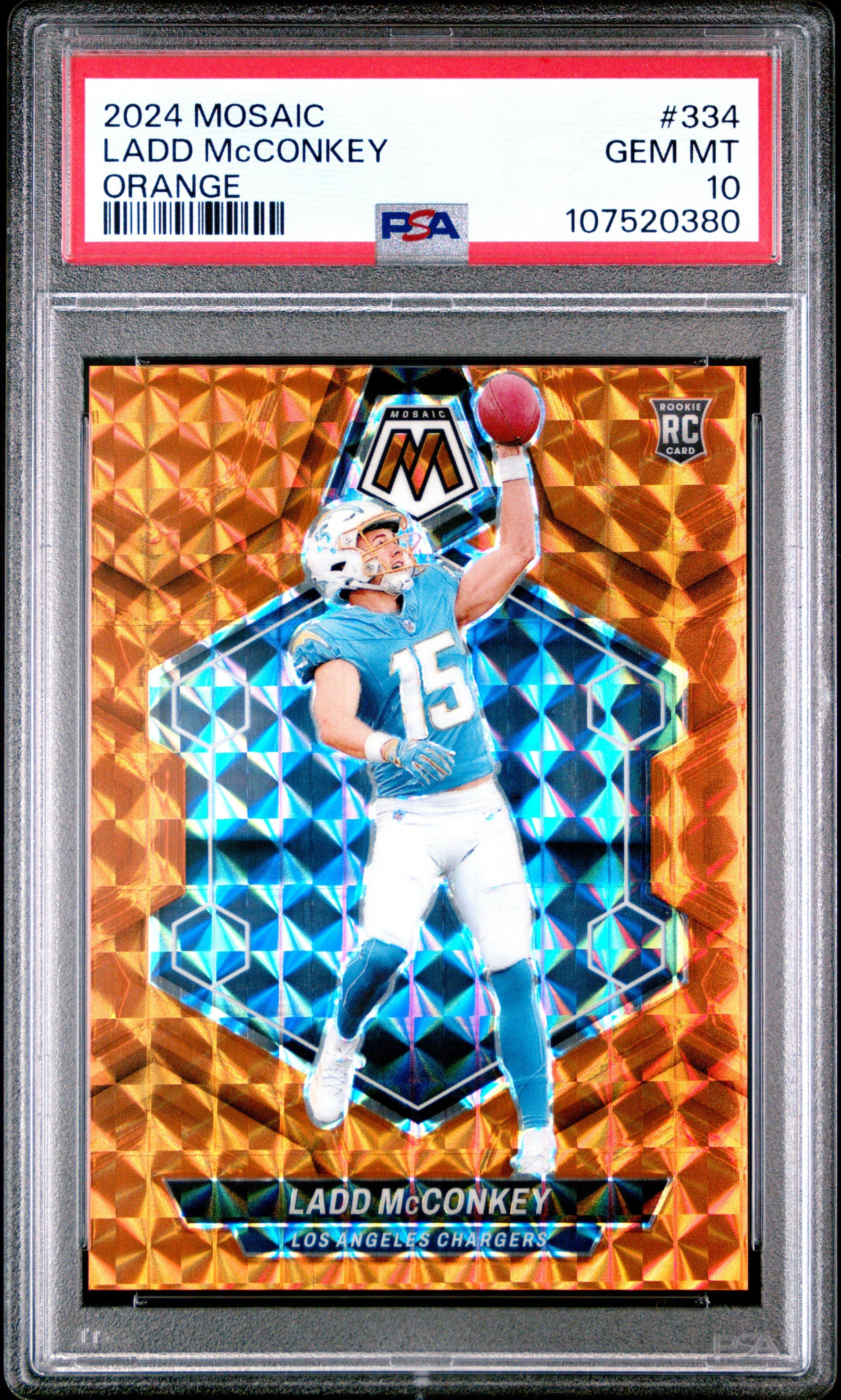 2024 Panini Mosaic 334 Ladd Mcconkey Orange PSA 10 Graded Card