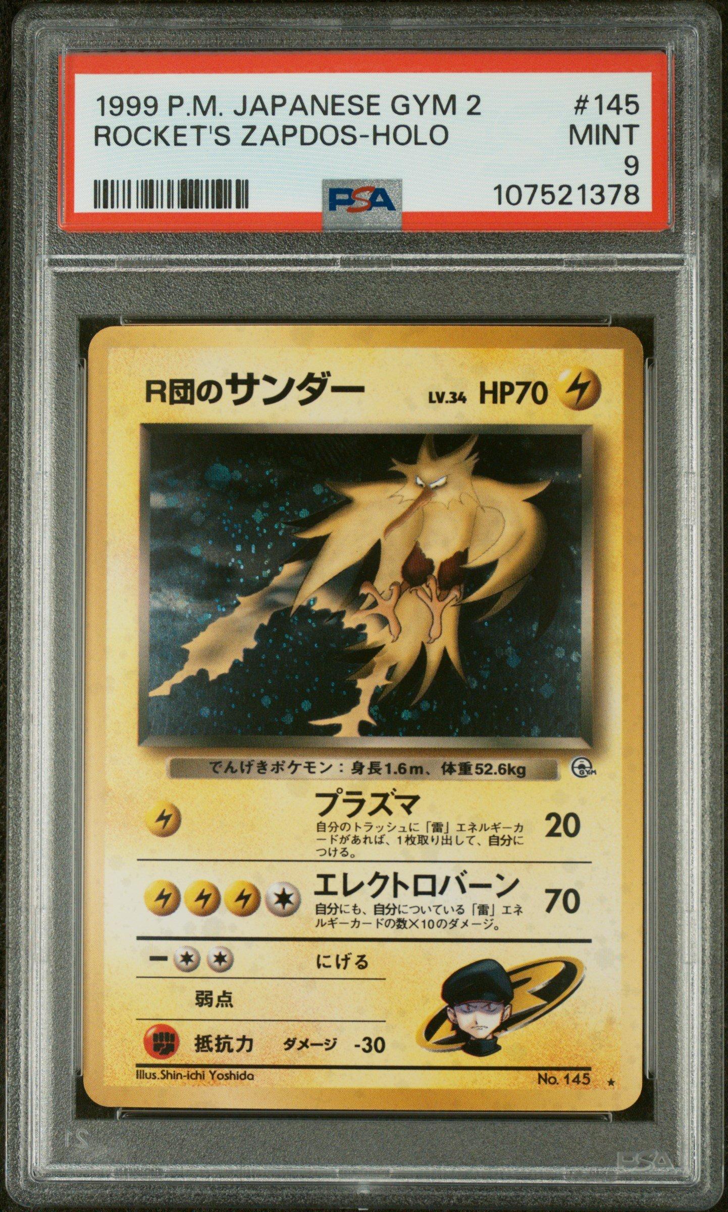 1999 Pokemon Japanese Gym 2 145 Rocket's Zapdos-holo PSA