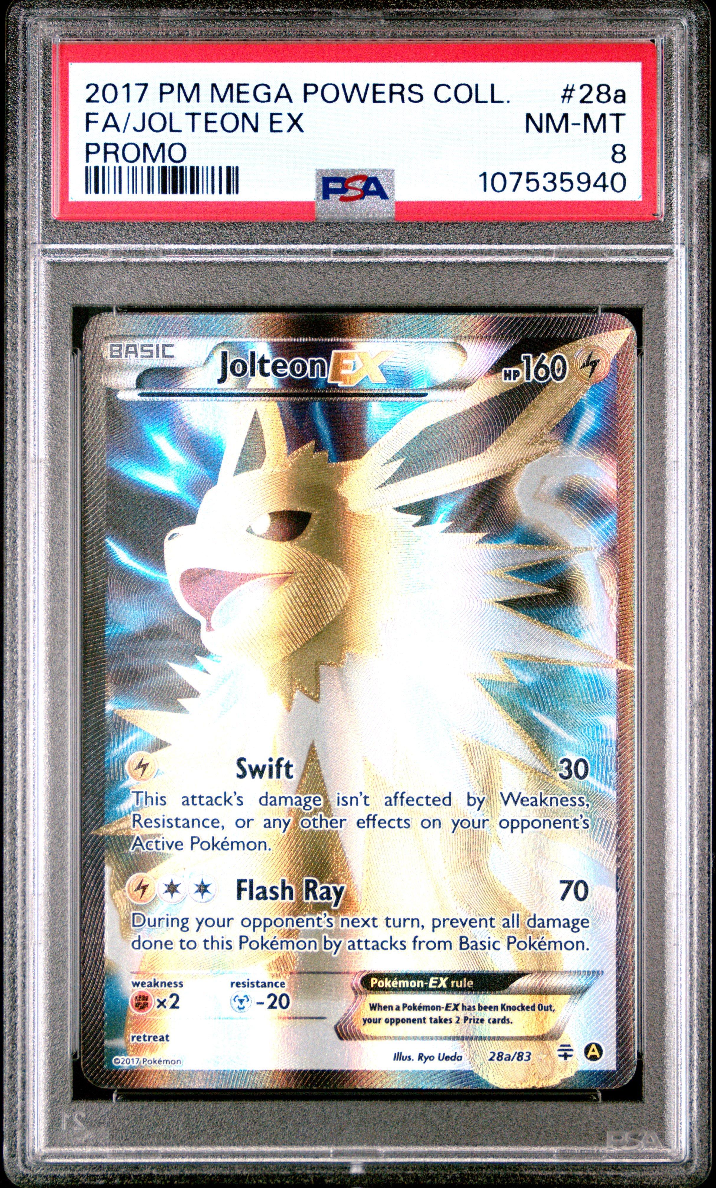 2017 Pokemon Mega Powers Collection Promo 28a Full Art/jolteon Ex PSA
