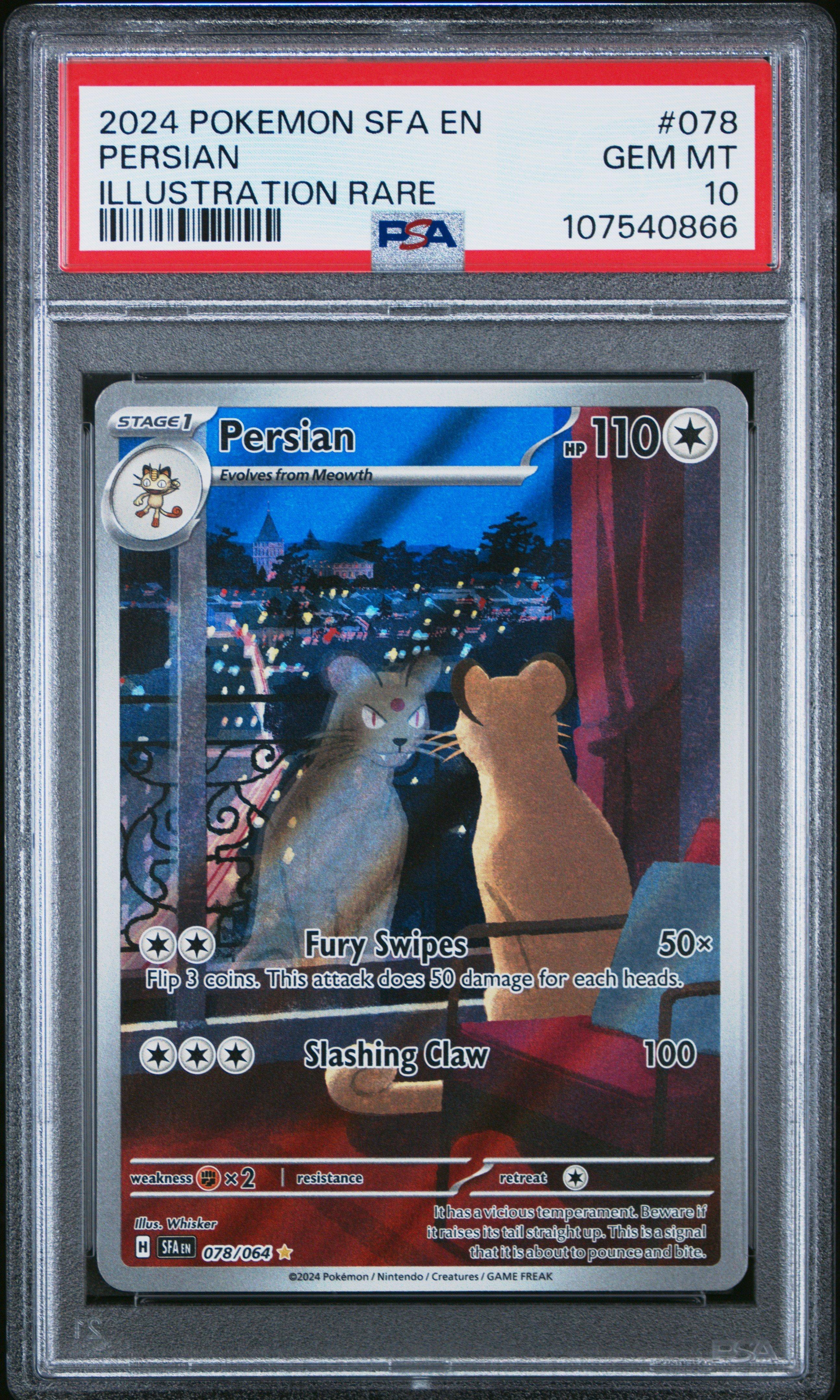 2024 Pokemon Sfa En-shrouded Fable 078 Persian Illustration