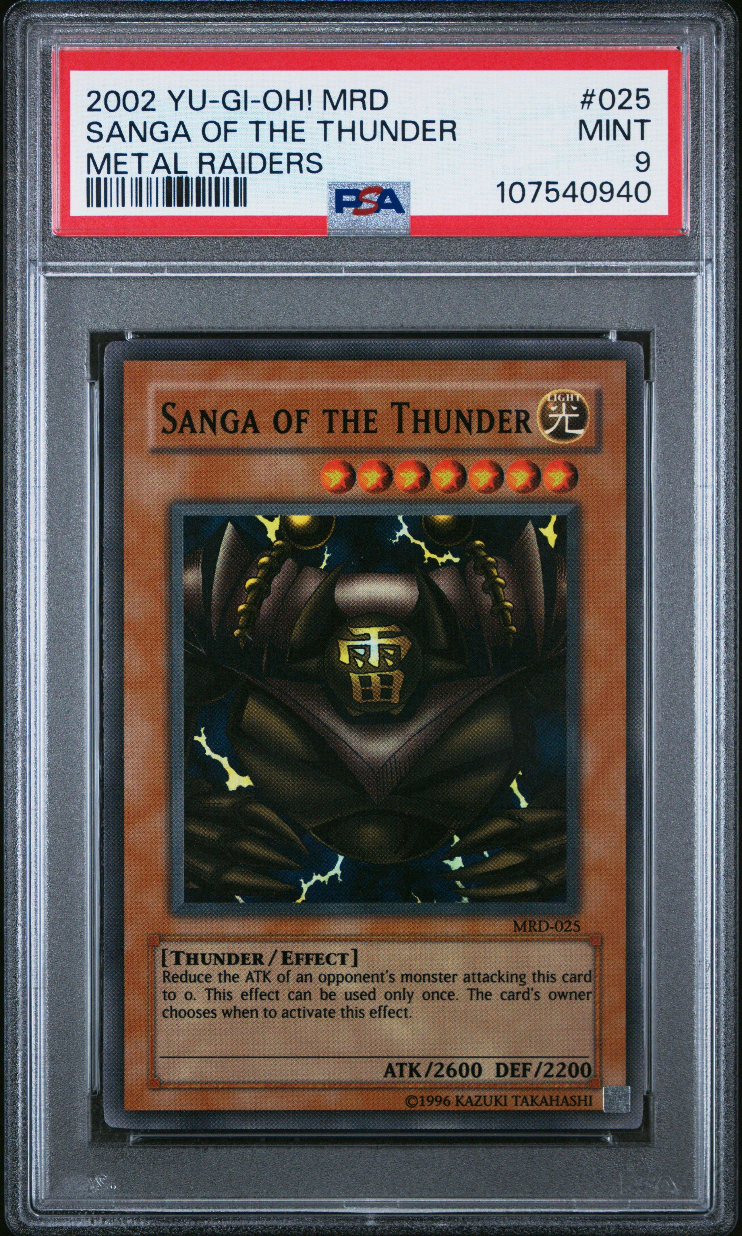 2002 Yu-gi-oh! Mrd-metal Raiders 025 Sanga Of The Thunder PSA 9