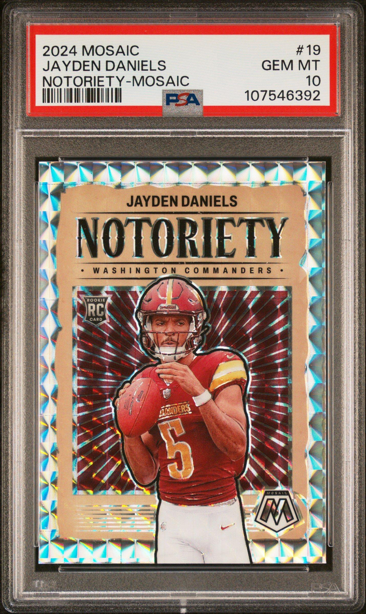 2024 Panini Mosaic Notoriety 19 Jayden Daniels Mosaic PSA 10