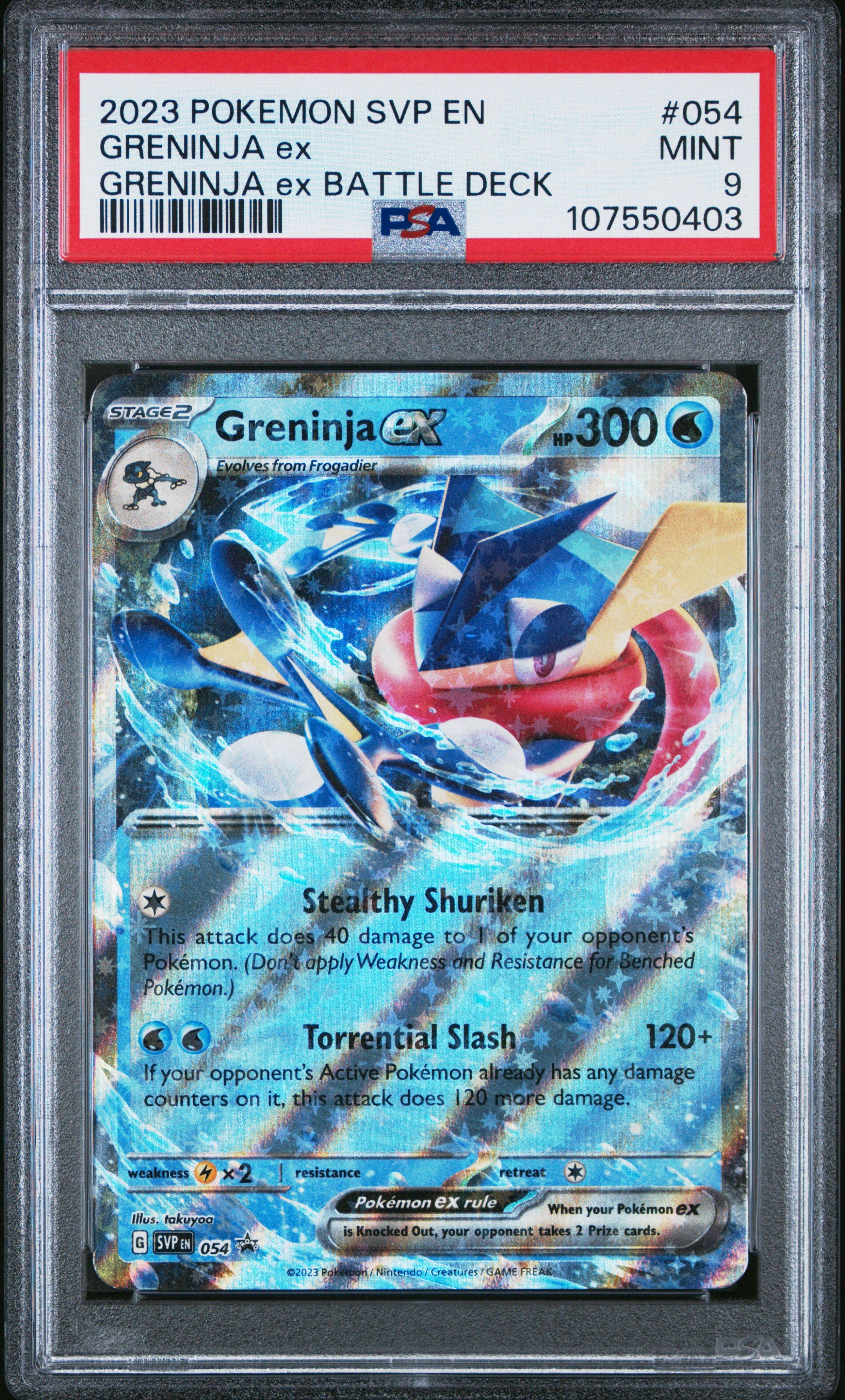 2023 Pokemon Svp En-sv Black Star Promo 054 Greninja Ex Greninja Ex Battle Deck PSA 9