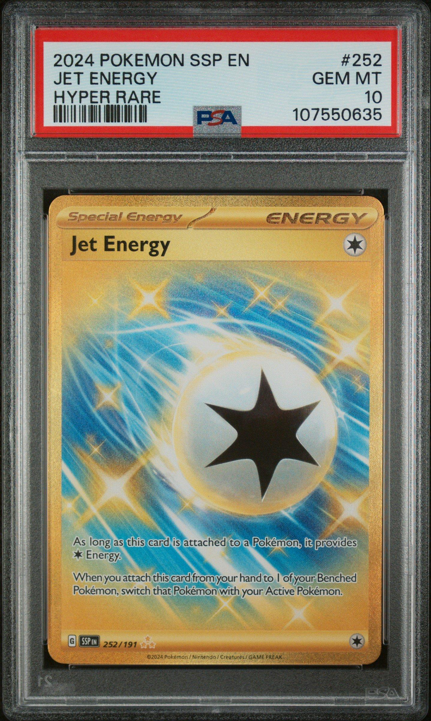 2024 Pokemon Ssp En-surging Sparks 252 Jet Energy Hyper Rare PSA