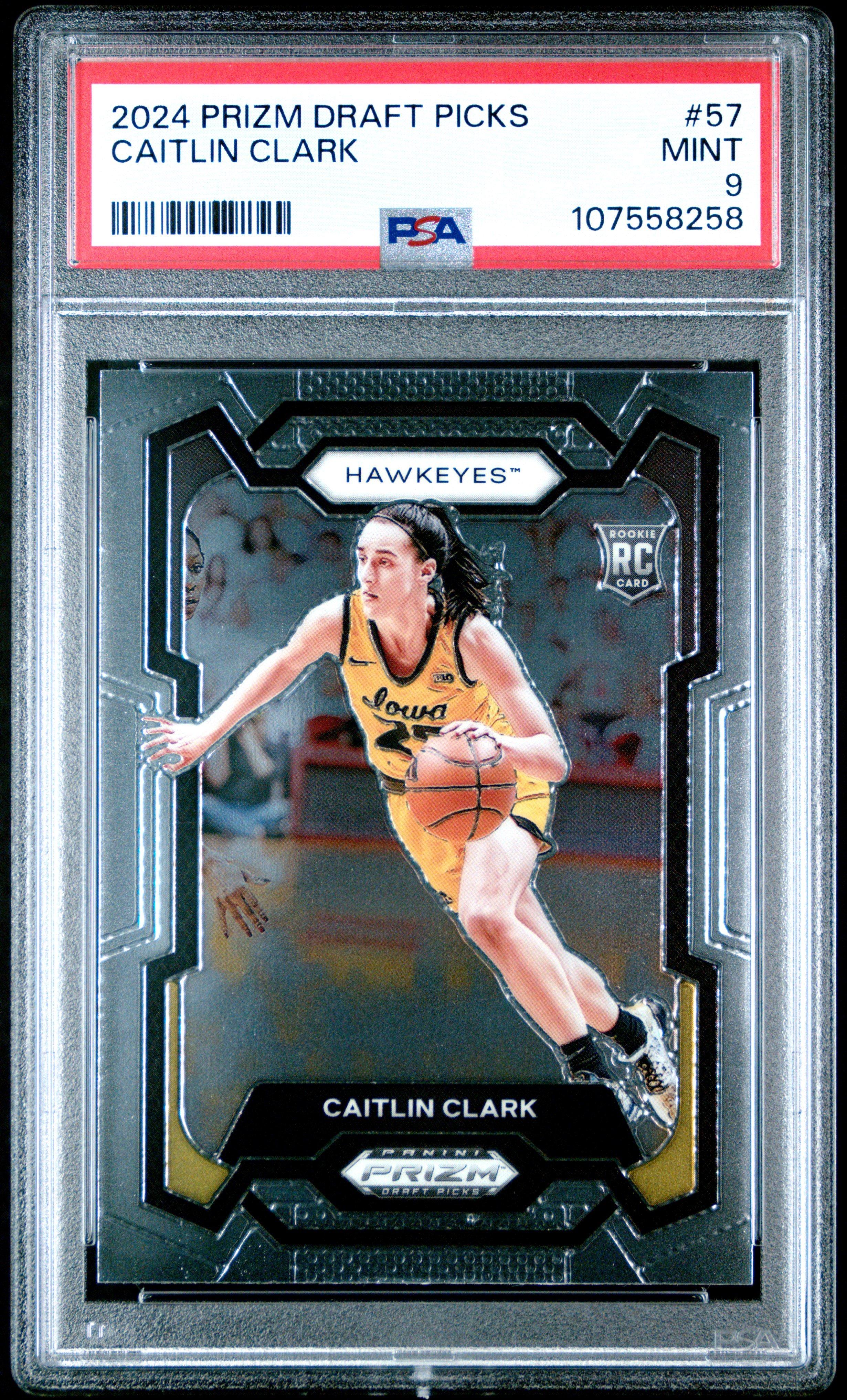 2024 Panini Prizm Draft Picks 57 Caitlin Clark PSA 9