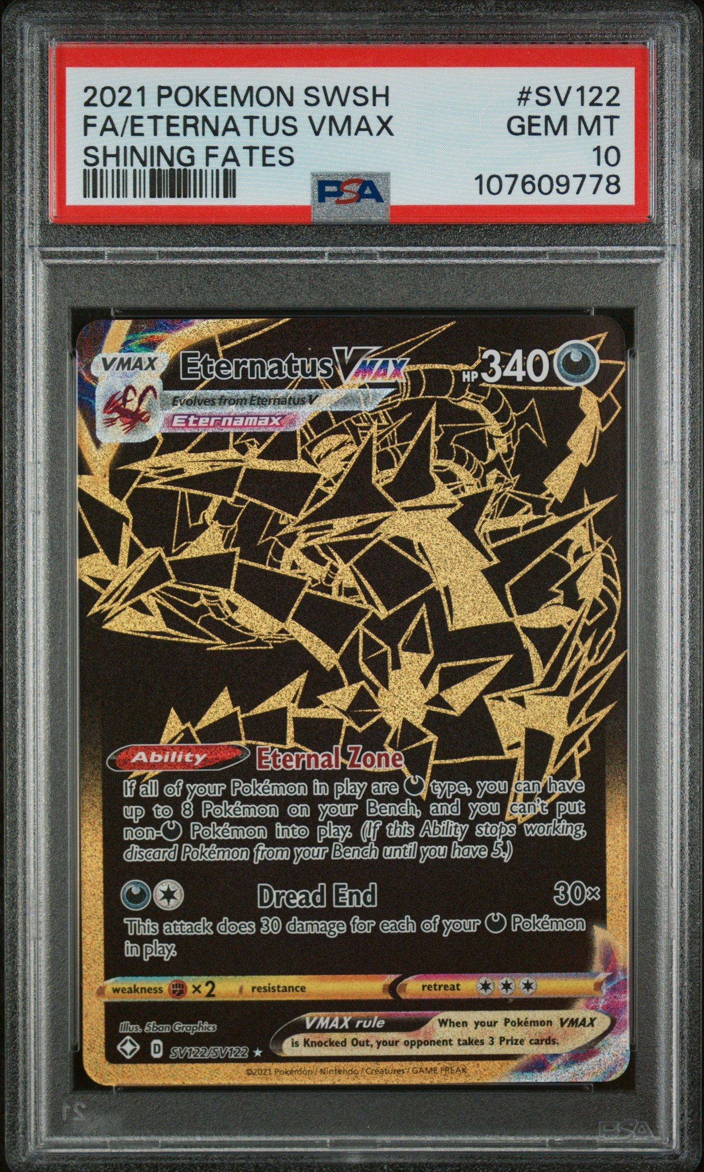 2021 Pokemon Sword & Shield Shining Fates Sv122 Full Art/eternatus Vmax PSA