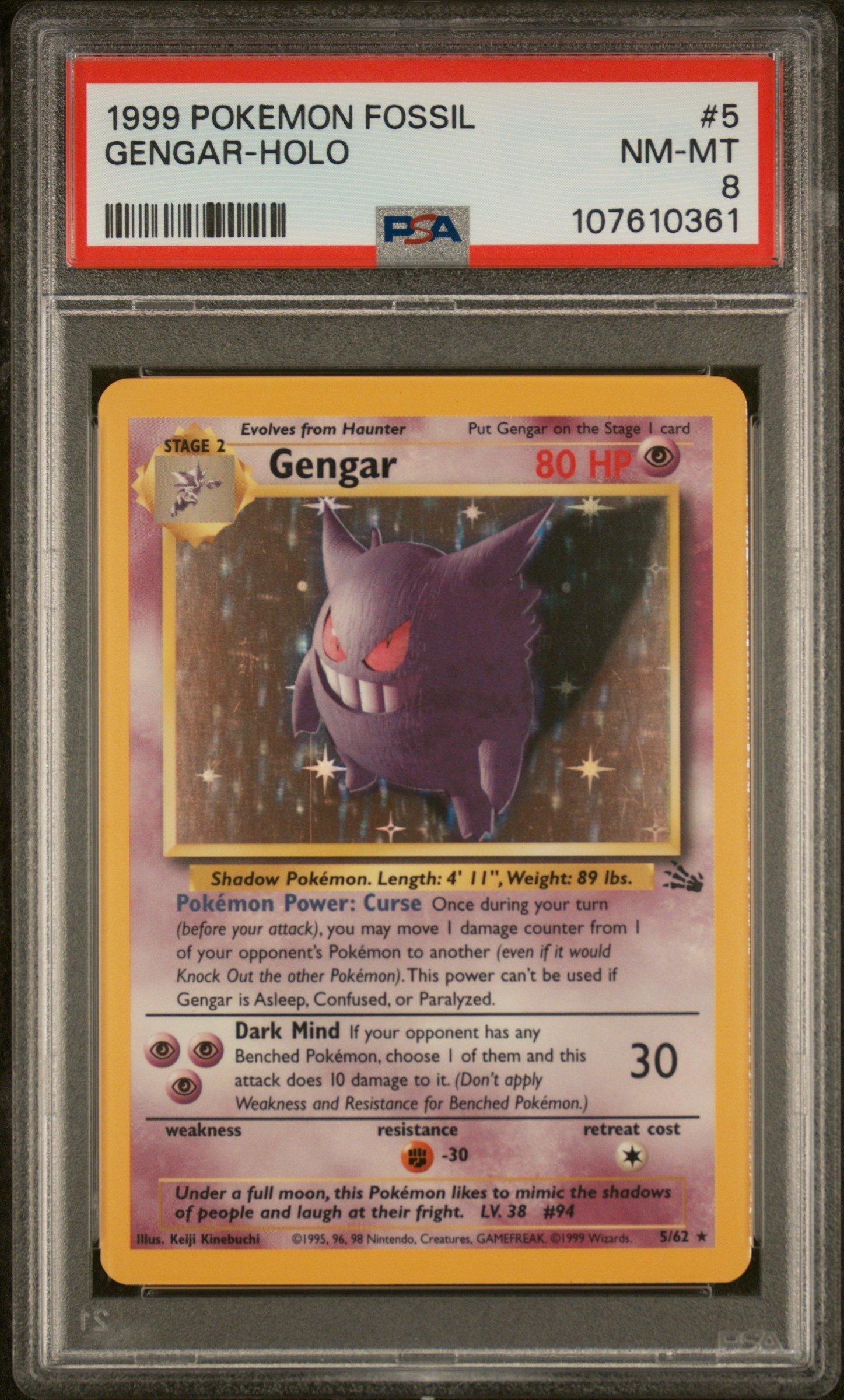 1999 Pokemon Fossil 5 Gengar-holo PSA 8 Graded Card | GameStop