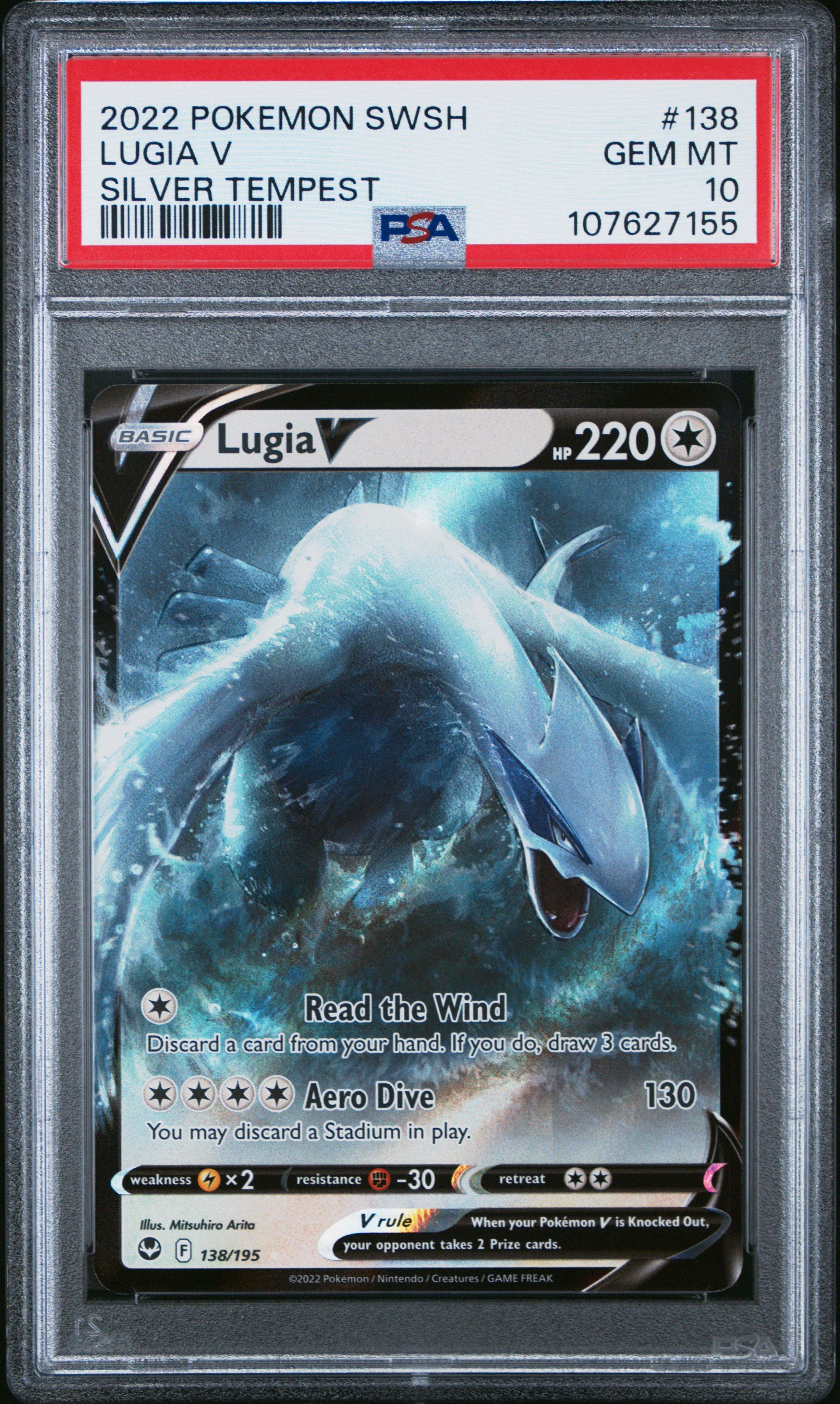 2022 Pokemon Sword & Shield Silver Tempest 138 Lugia V PSA 10